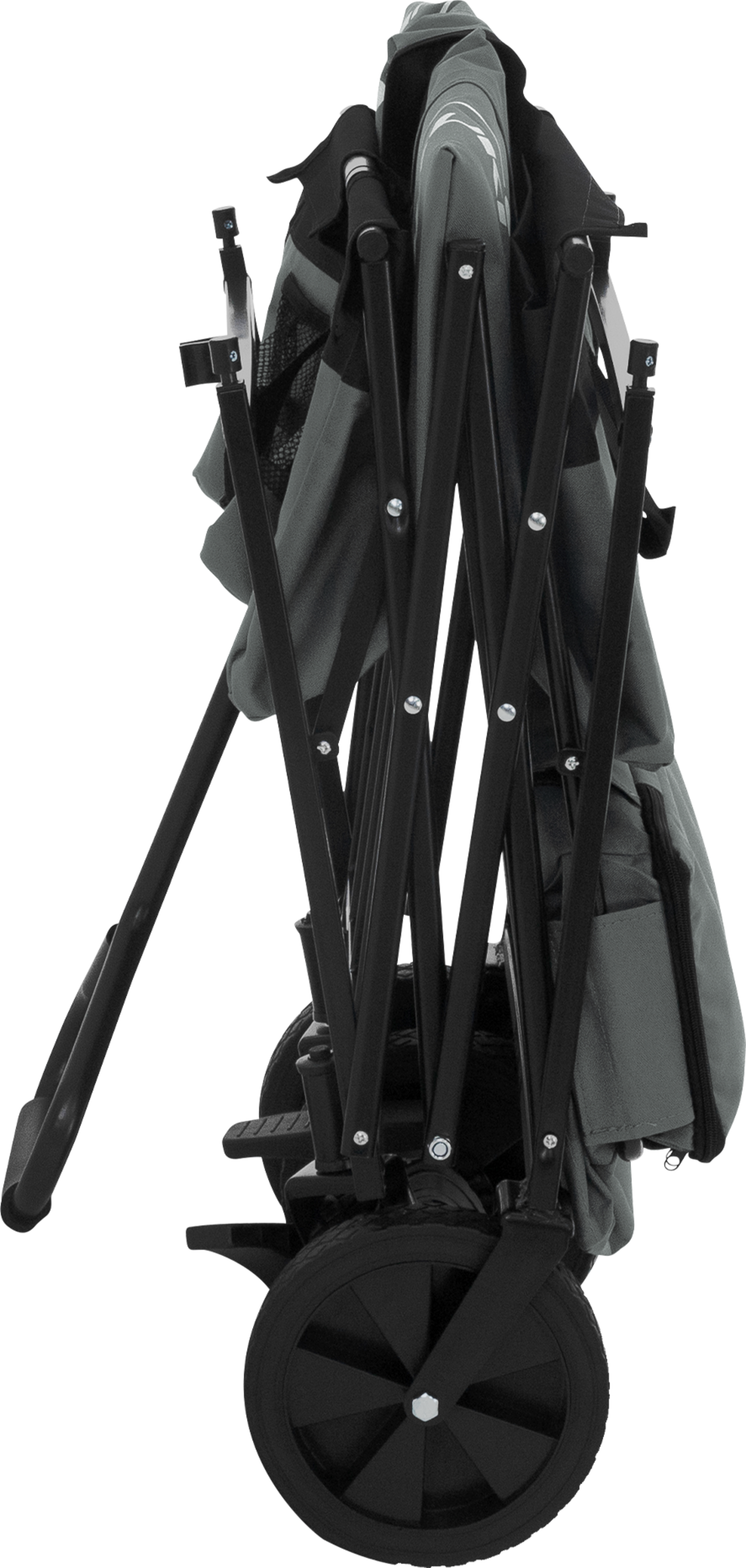 HAUKI, Hauki Folding Wagon With Canopy, L Grey Sit In Camping and Beach Kids Cart with 2 Mesh Pockets