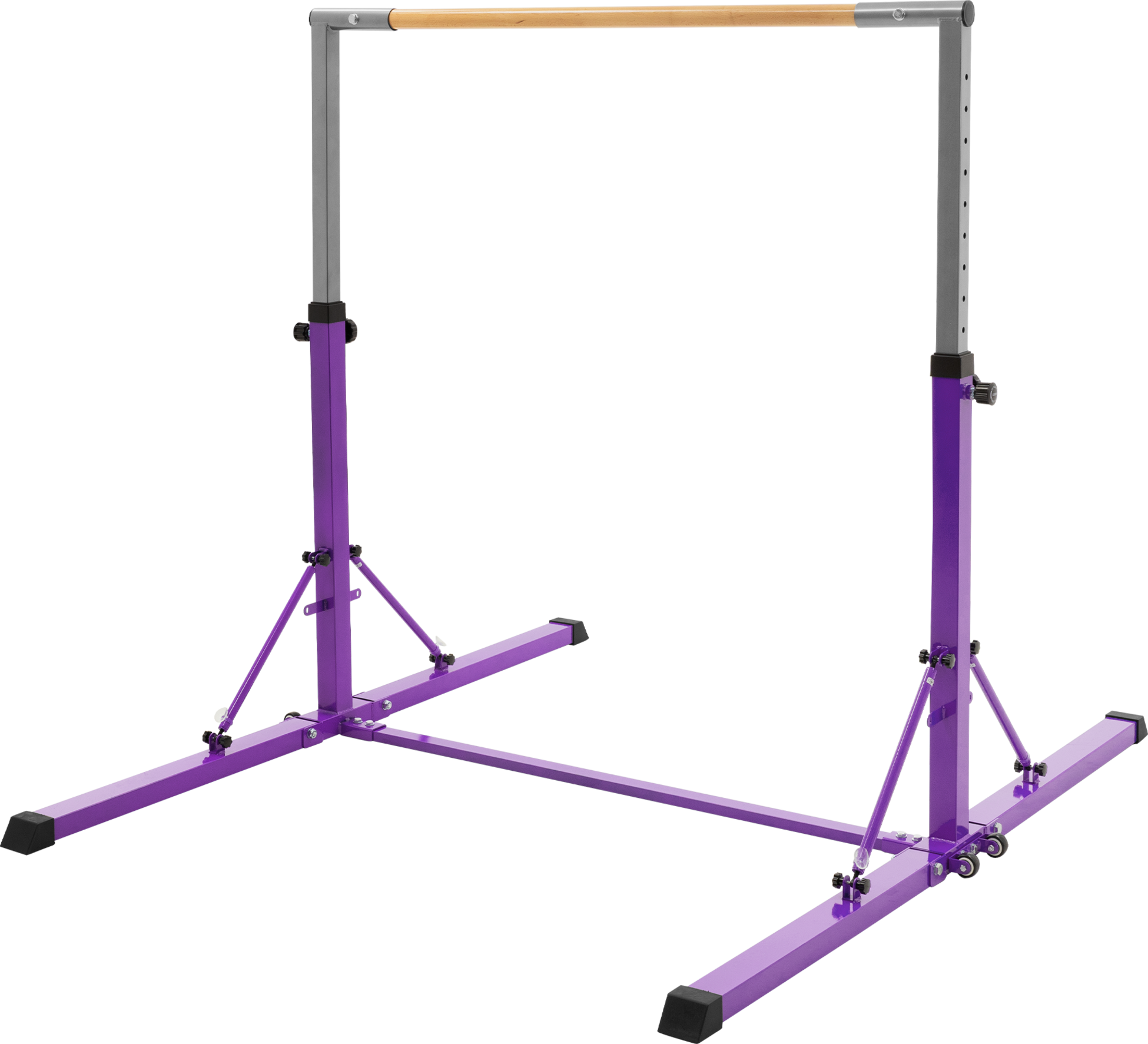 HAUKI, Hauki Gymnastics Bar For Kids, Purple, Adjustable Height 95.5-150 Cm, Foldable Training Bar