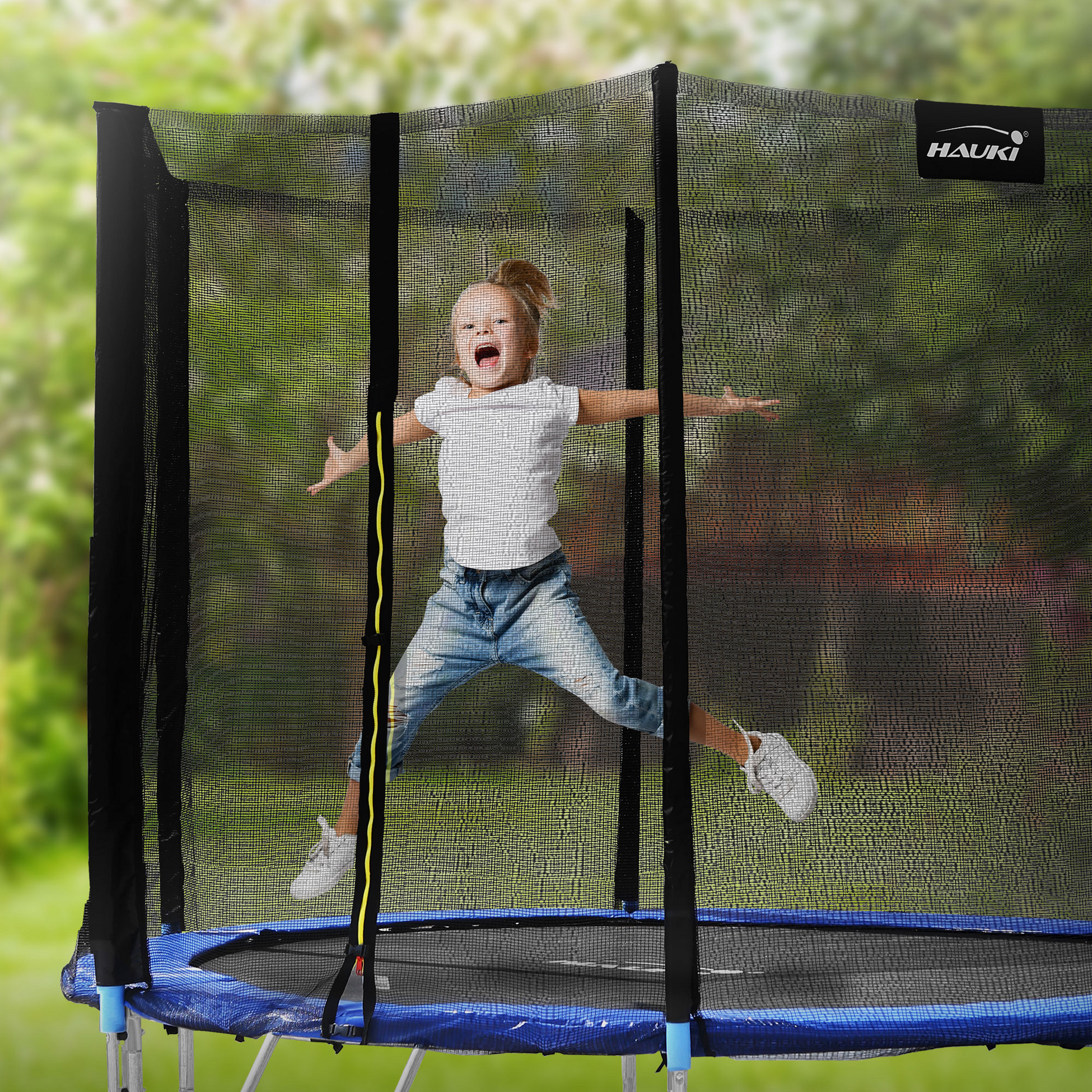 HAUKI, Hauki Trampoline Outdoor &Oslash;244 Cm Blue Certified Gs Round Garden For Children Up To 150 Kg