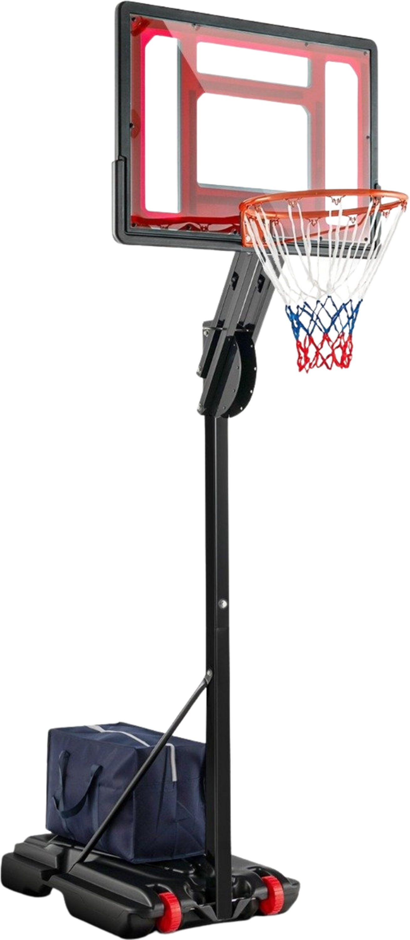 NORTHIX, Height-adjustable Basketball Stand Basketball Hoop With Stand  2 Wheels 105-260 Cm Black