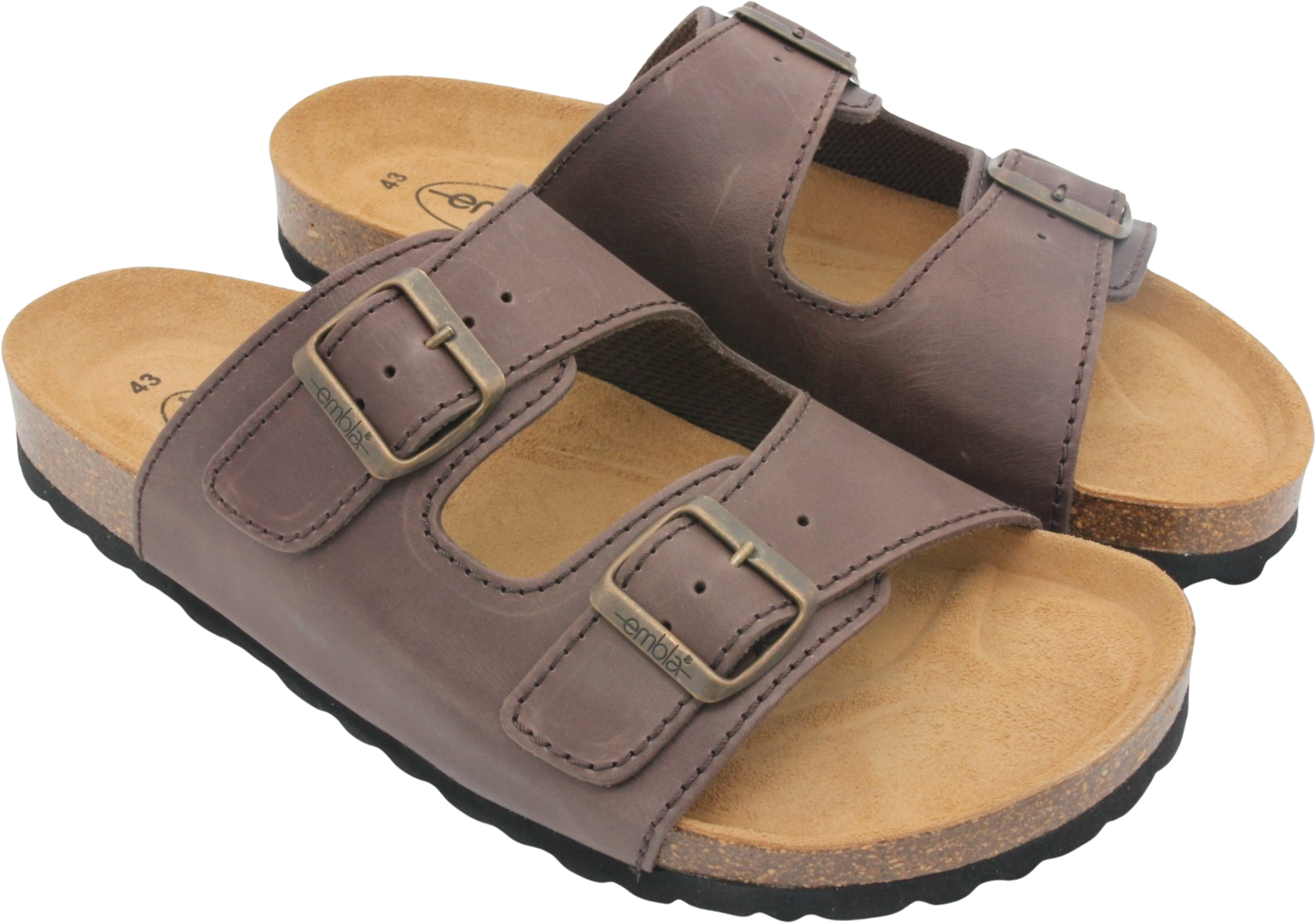 EMBLA, Herrsandal Brun Airbed - Bred