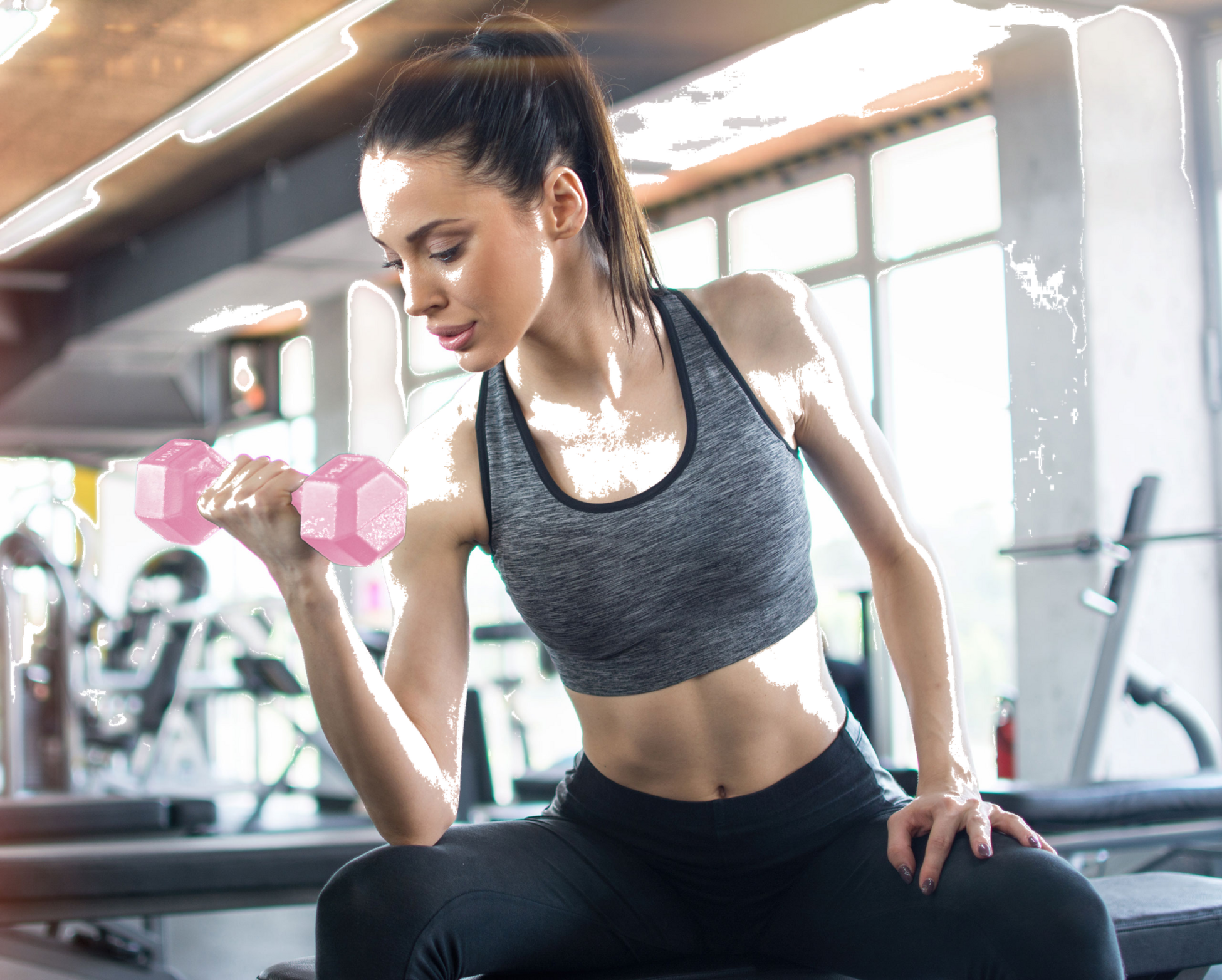 B2X, Hex Dumbbells Set 2x2 Kg, Exercise Weights, Fitness Load, Pink, Modernhome