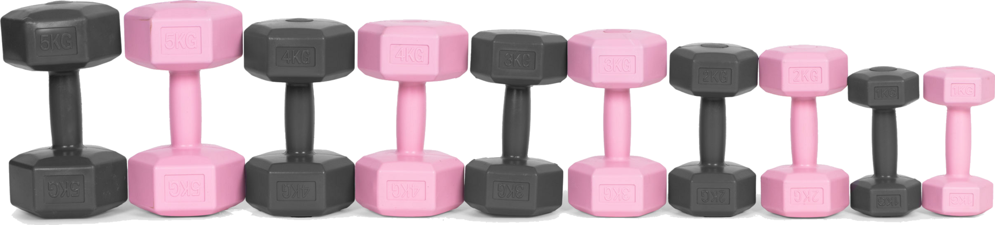 B2X, Hex Dumbbells Set 2x2 Kg, Exercise Weights, Fitness Load, Pink, Modernhome