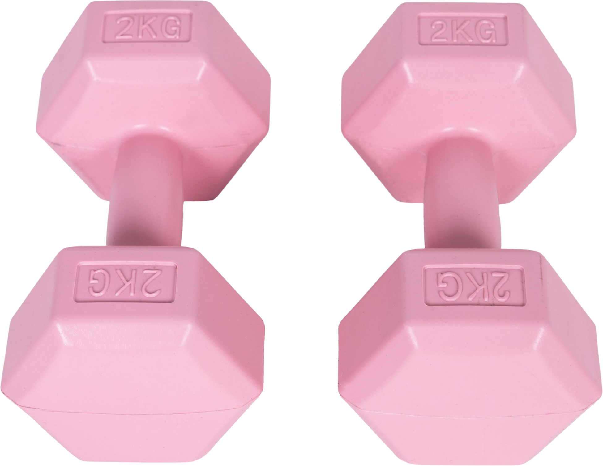 B2X, Hex Dumbbells Set 2x2 Kg, Exercise Weights, Fitness Load, Pink, Modernhome