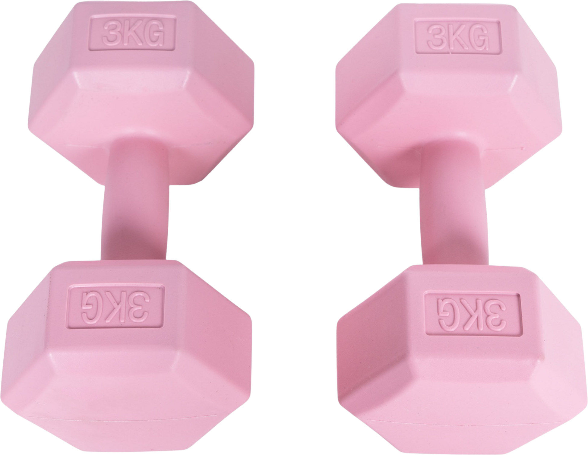 B2X, Hex Dumbbells Set 2x3 Kg, Exercise Weights, Fitness Load, Pink, Modernhome