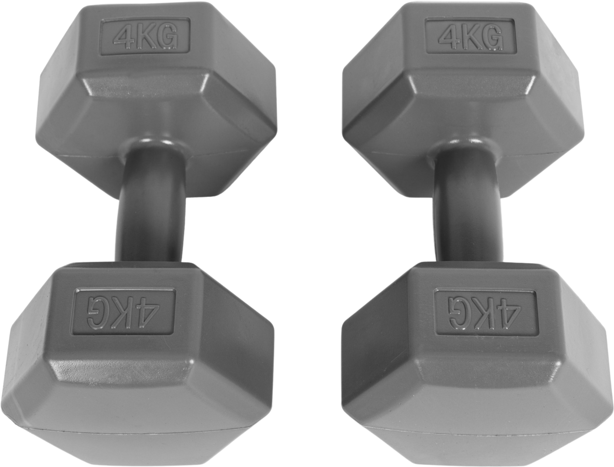 B2X, Hex Dumbbells Set 2x4 Kg, Exercise Weights, Fitness Load, Gray, Modernhome