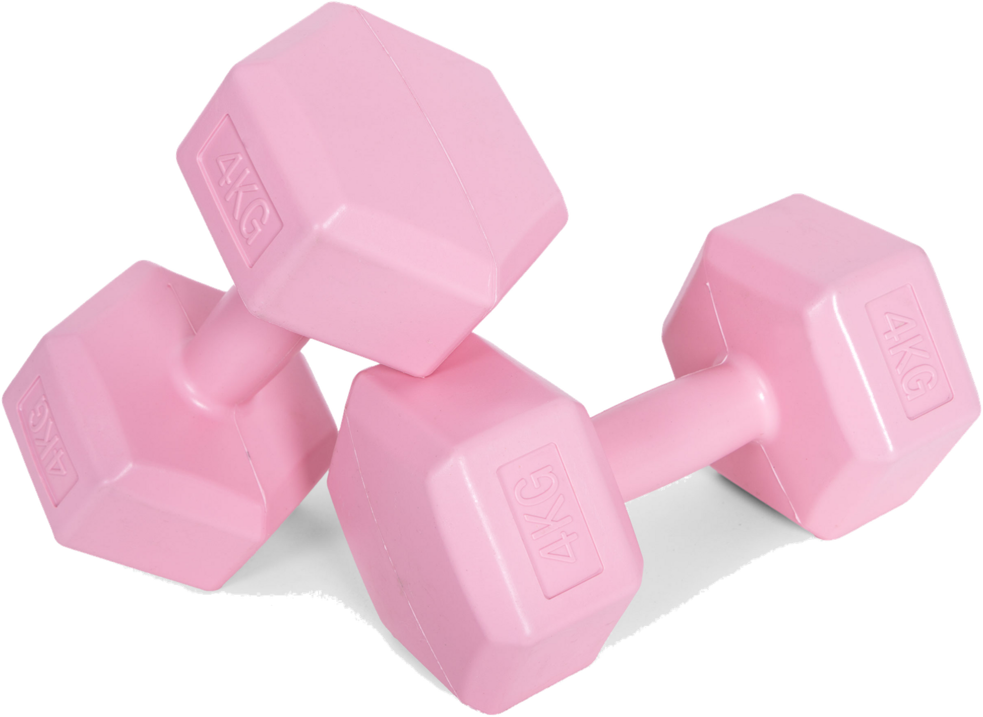 B2X, Hex Dumbbells Set 2x4 Kg, Exercise Weights, Fitness Load, Pink, Modernhome