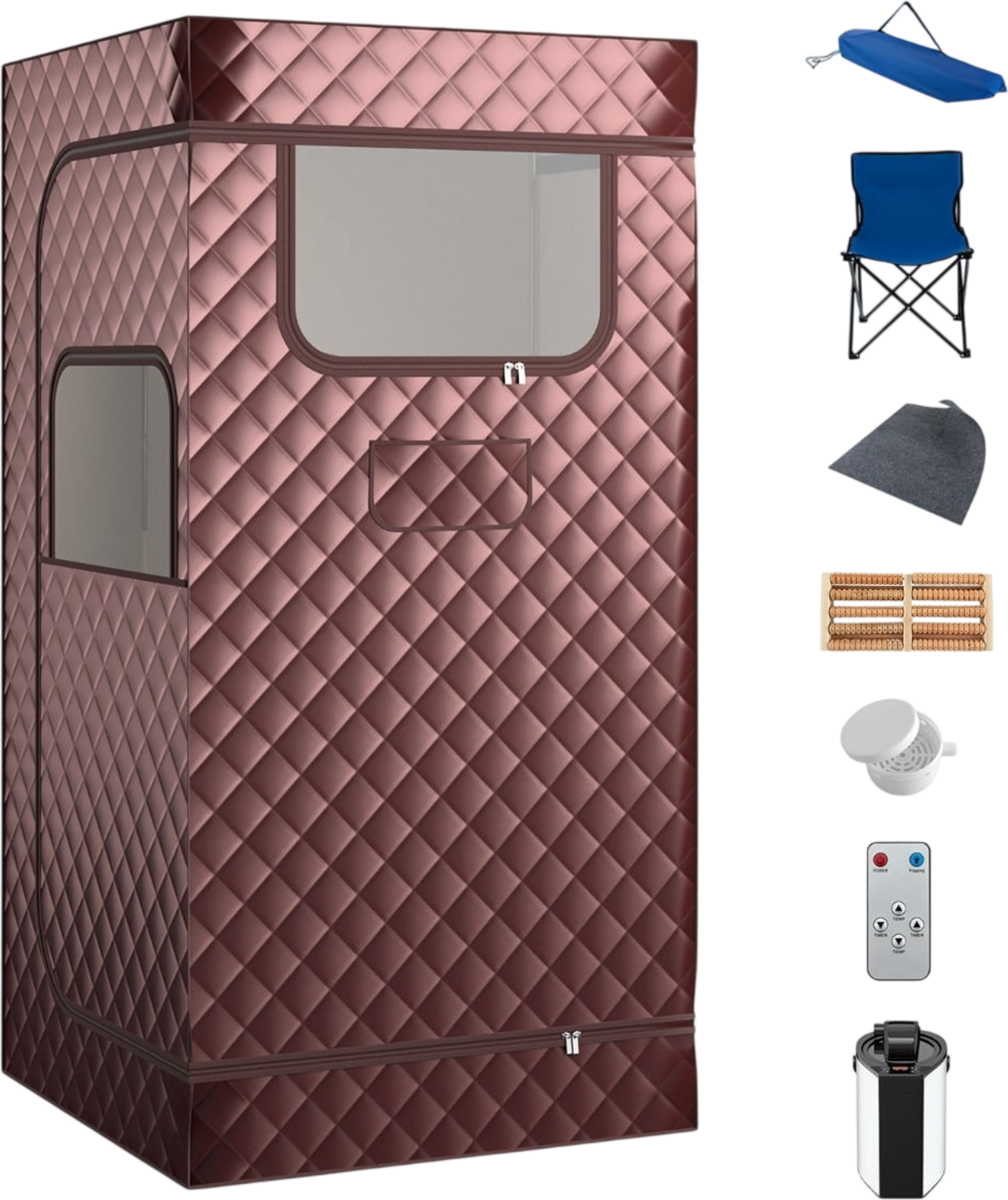 NORTHIX, Home Sauna Tent With 3l Steam Generator, Coffee Color