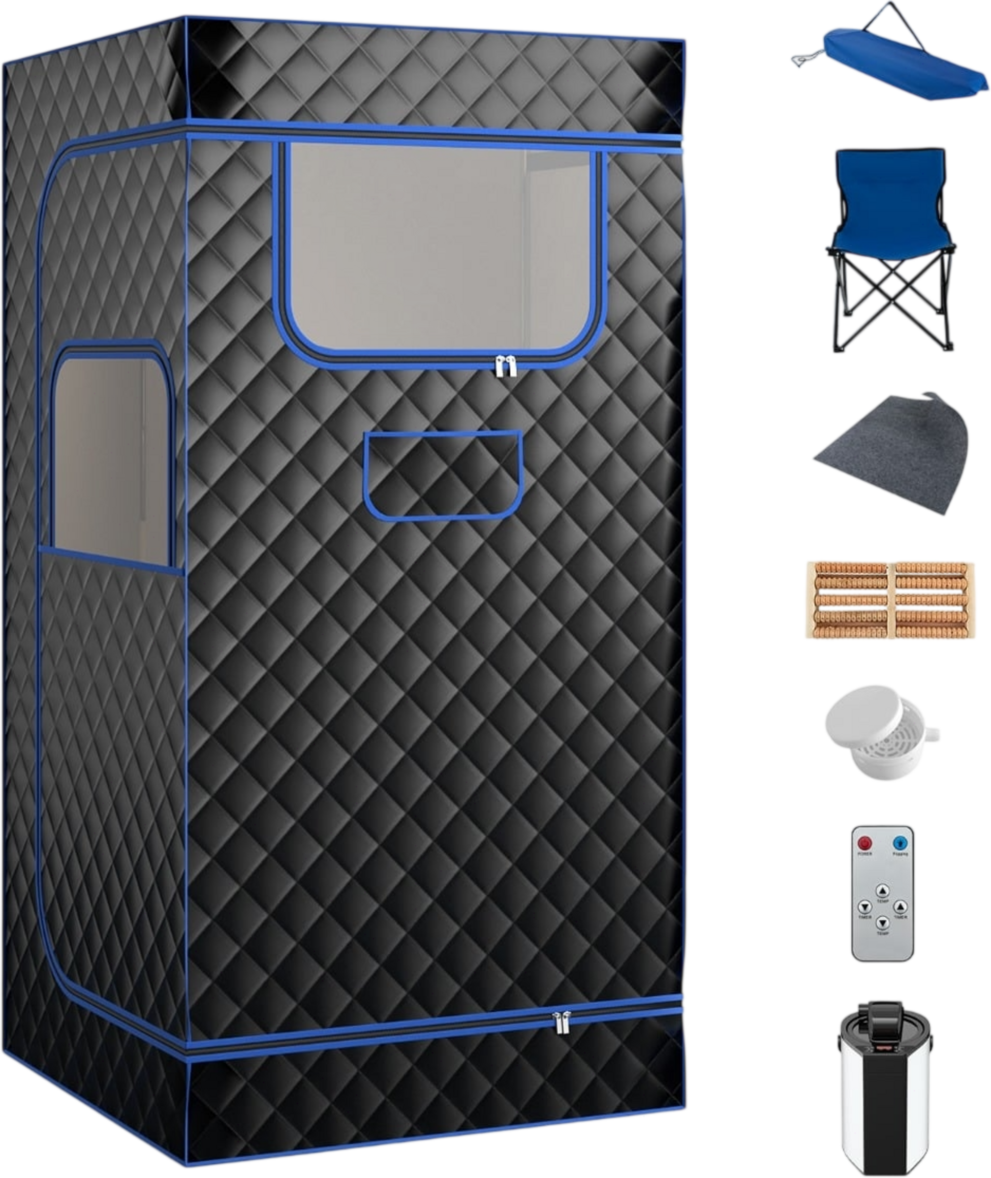 NORTHIX, Home Steam Sauna Tent With 3l Generator, Black, 91x91x183 Cm