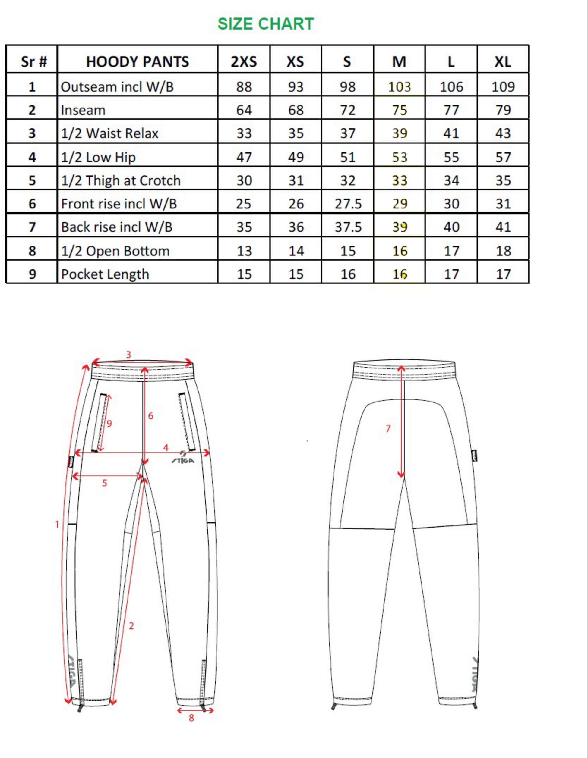 STIGA, Hoodie Pants Pro Black