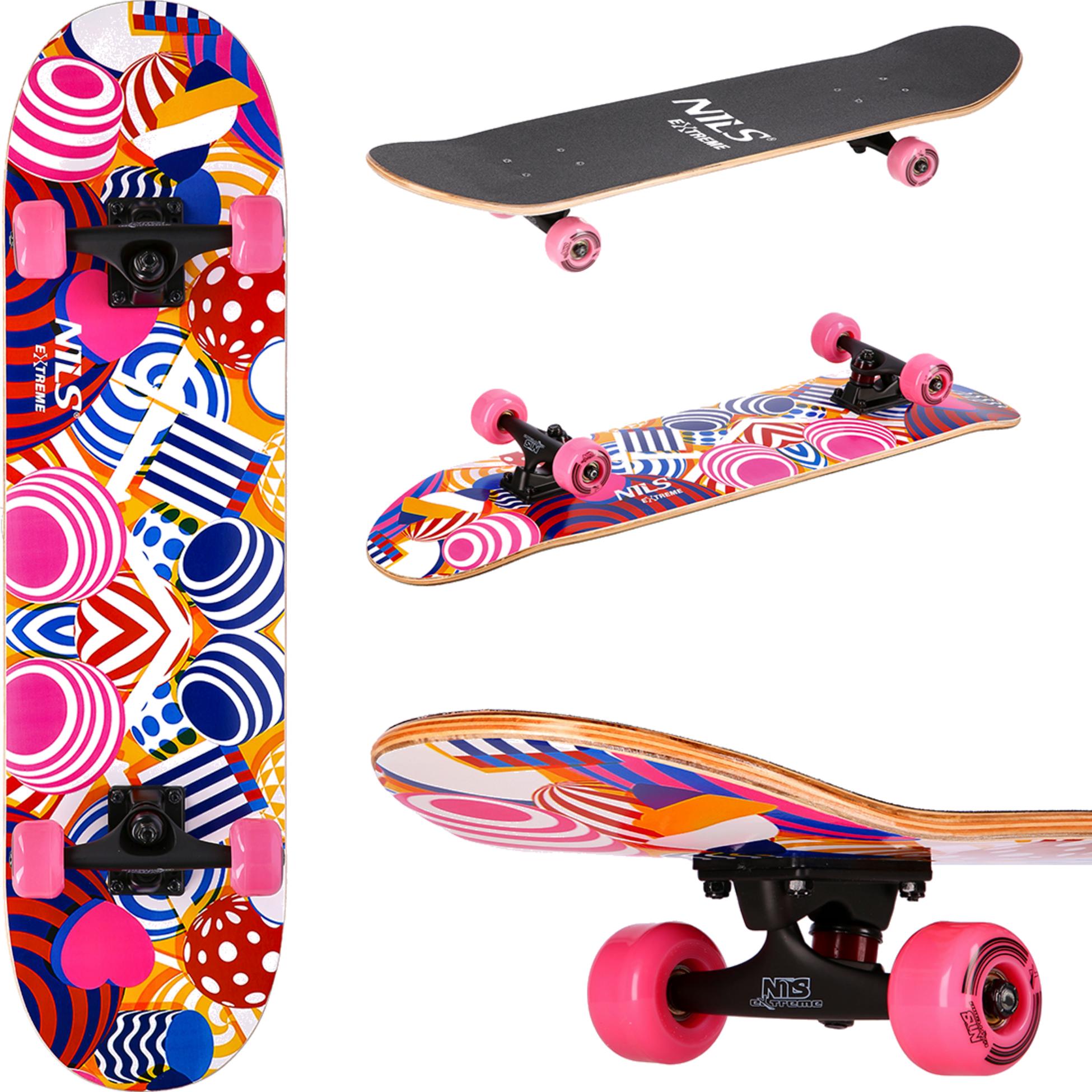 NORTHIX, Hoop Skateboard, Durable Deck, Nils Extreme