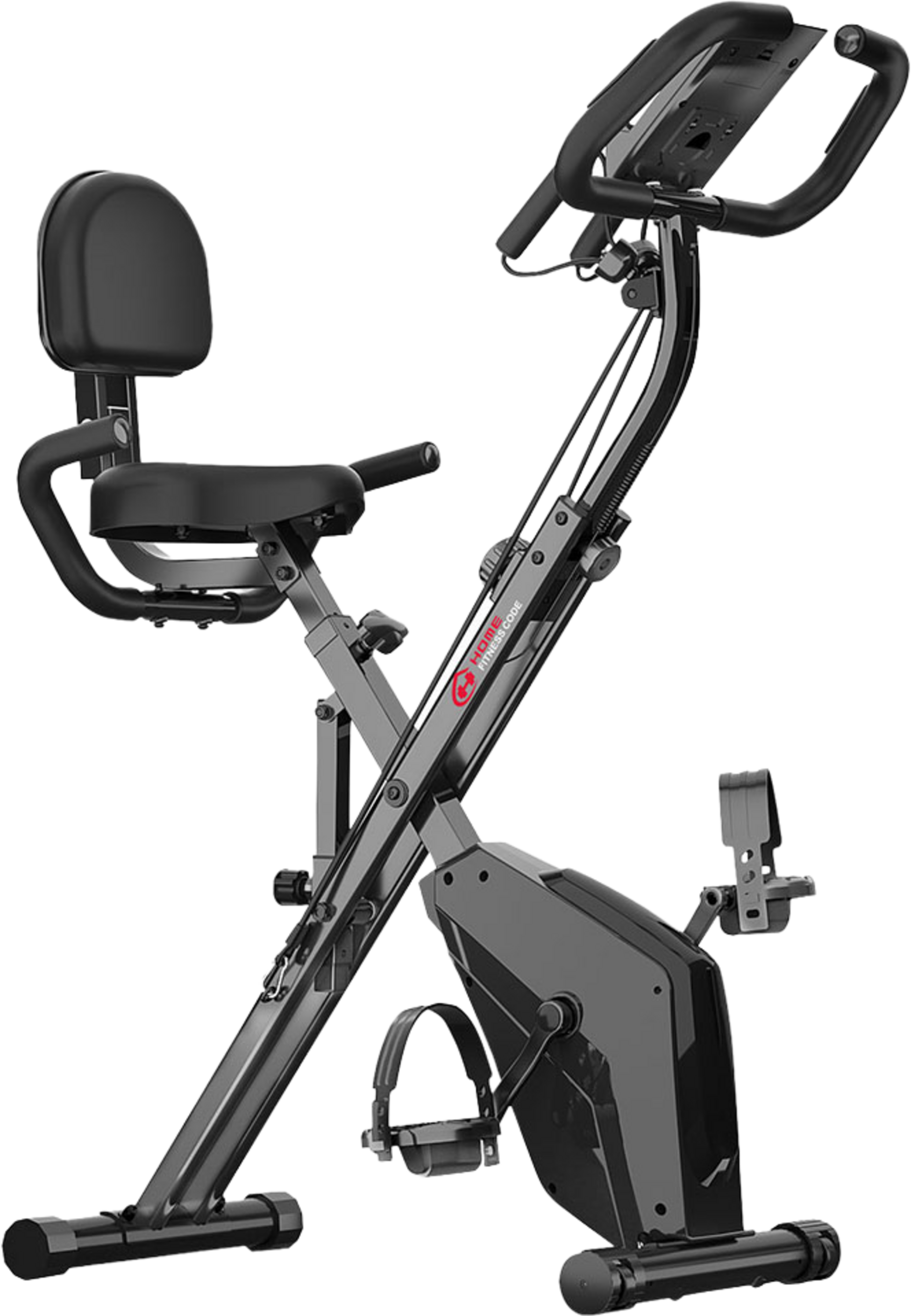 HOMEFITNESSCODE, Hopfällbar Motionscykel Med Motståndsband , Lcd-skärm