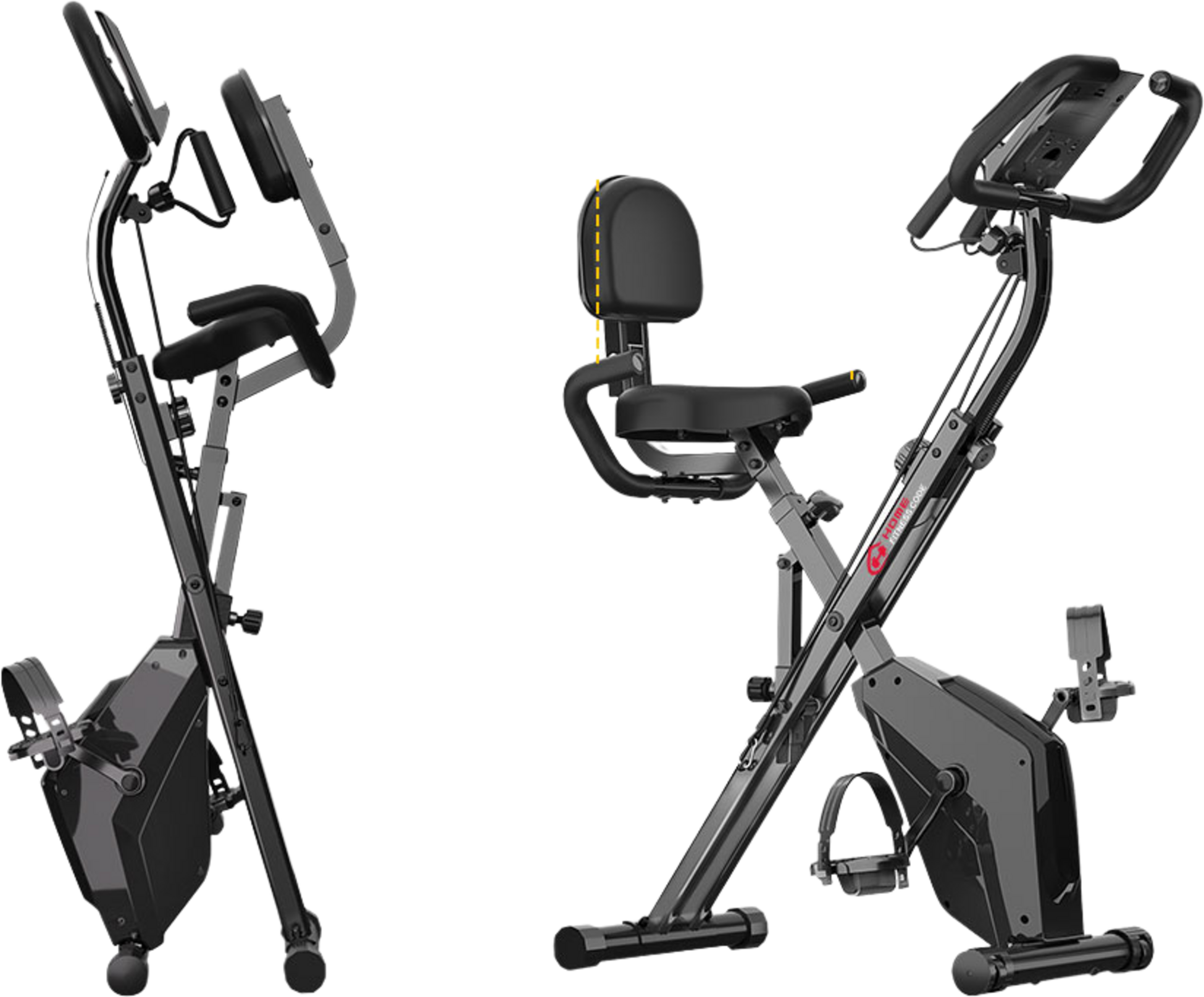 HOMEFITNESSCODE, Hopfällbar Motionscykel Med Motståndsband , Lcd-skärm