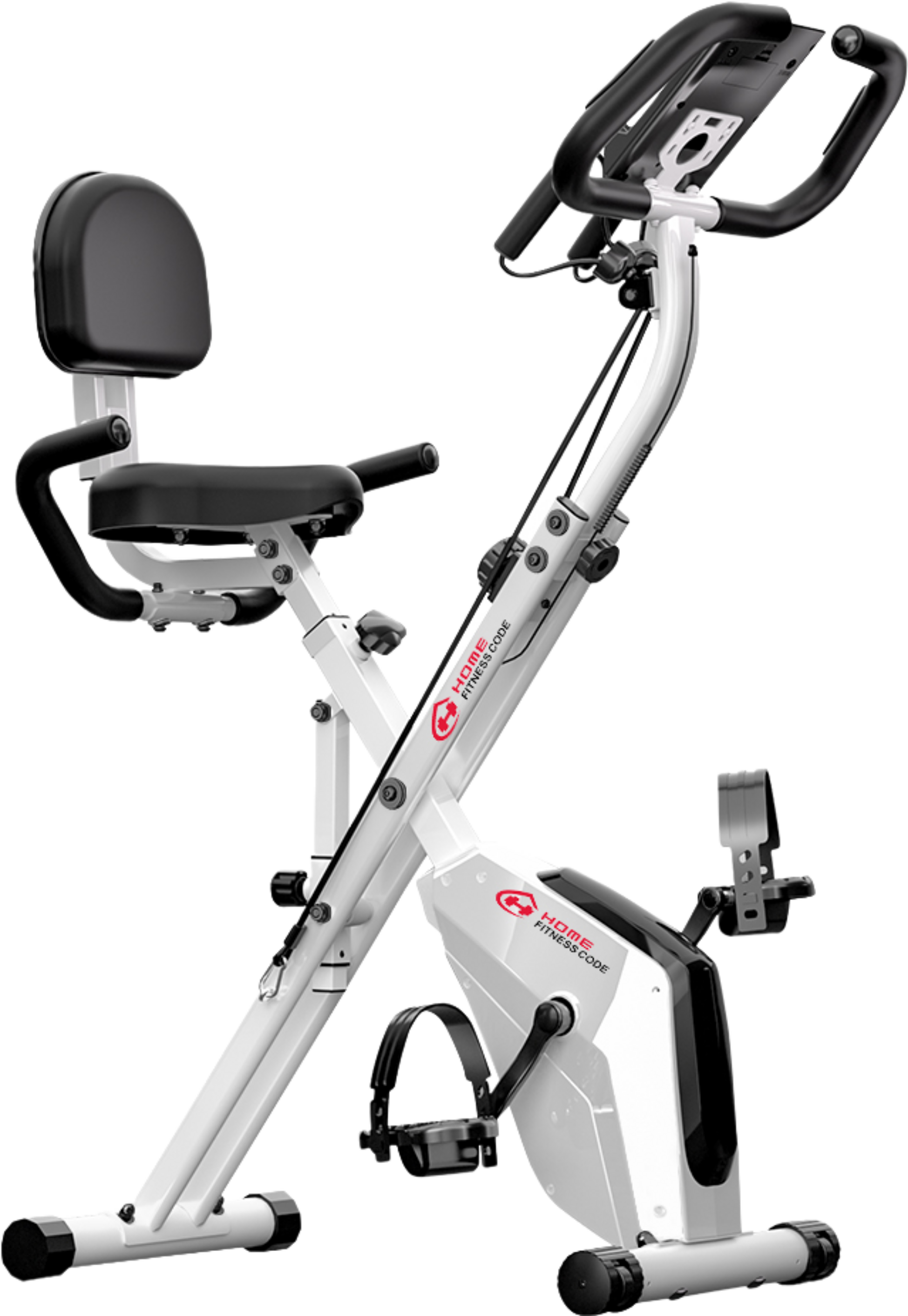 HOMEFITNESSCODE, Hopfällbar Motionscykel Med Motståndsband , Lcd-skärm