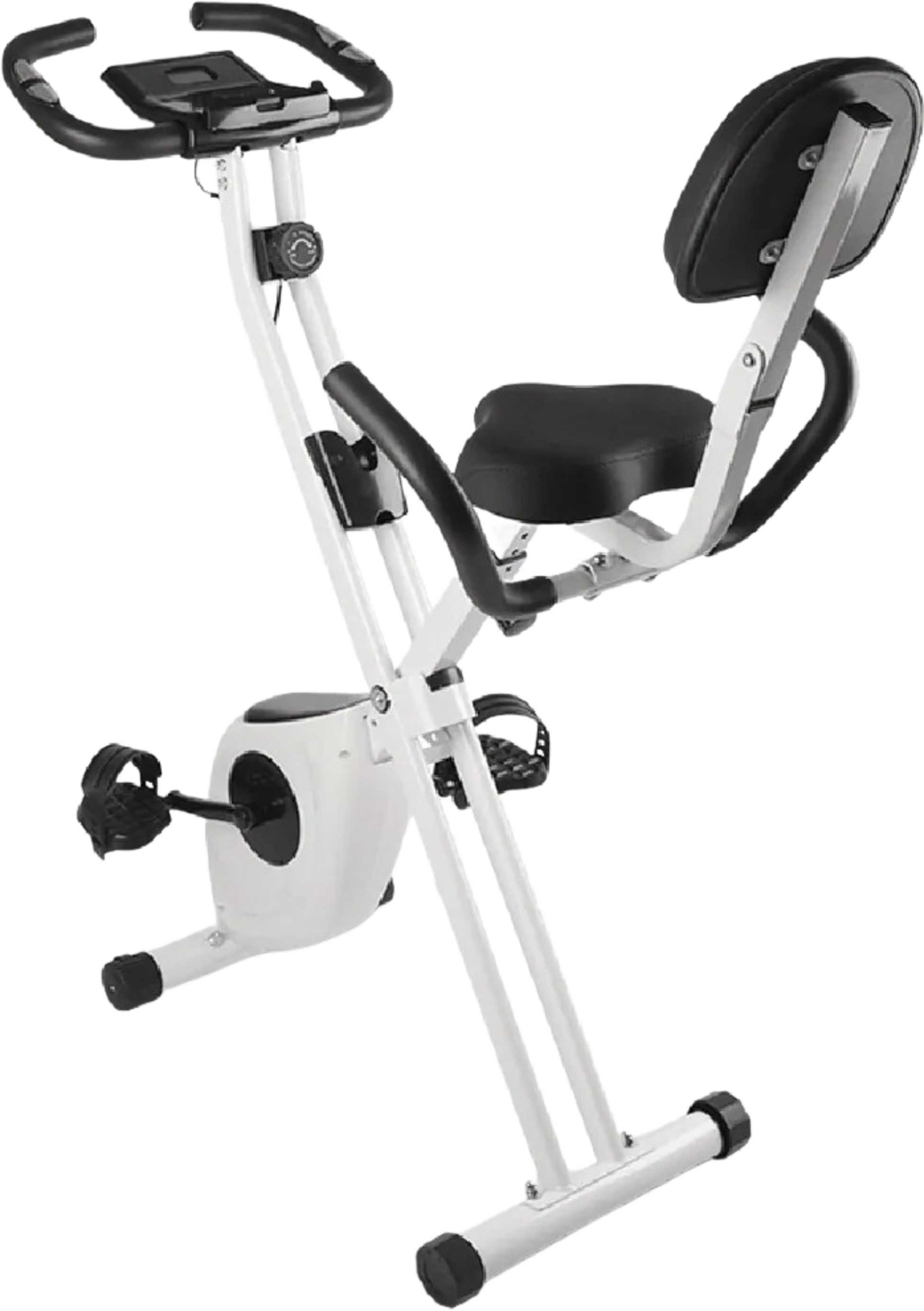 HOMEFITNESSCODE, Hopfällbar Motionscykel Med Ryggstöd, Lcd-skärm Och 8 Motstånd