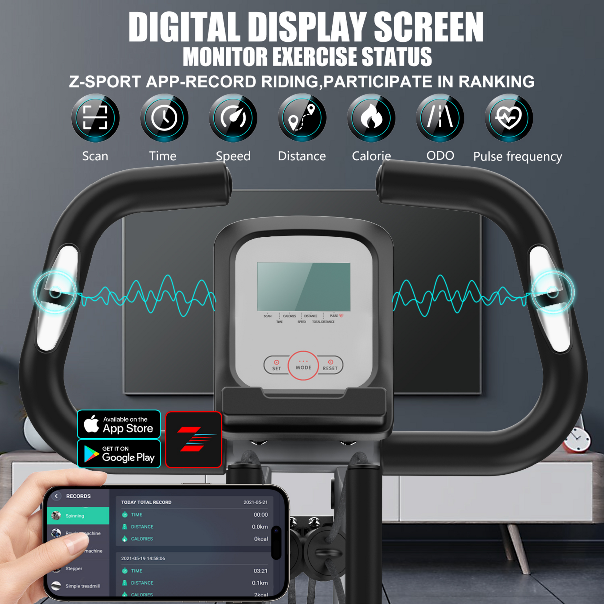 HOMEFITNESSCODE, Hopfällbar Motionscykel Med Styrka Och Vridplatta – Magnetresistans