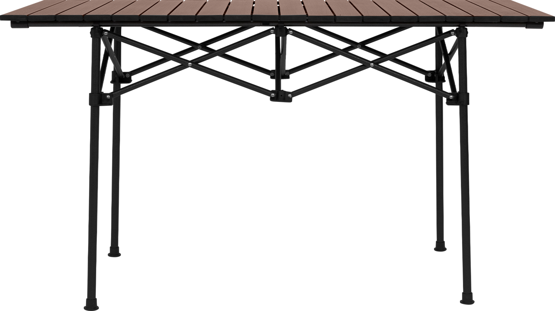 HAUKI, Hopfällbart Campingbord 118x55x64,5 Cm Brun Aluminium Hauki