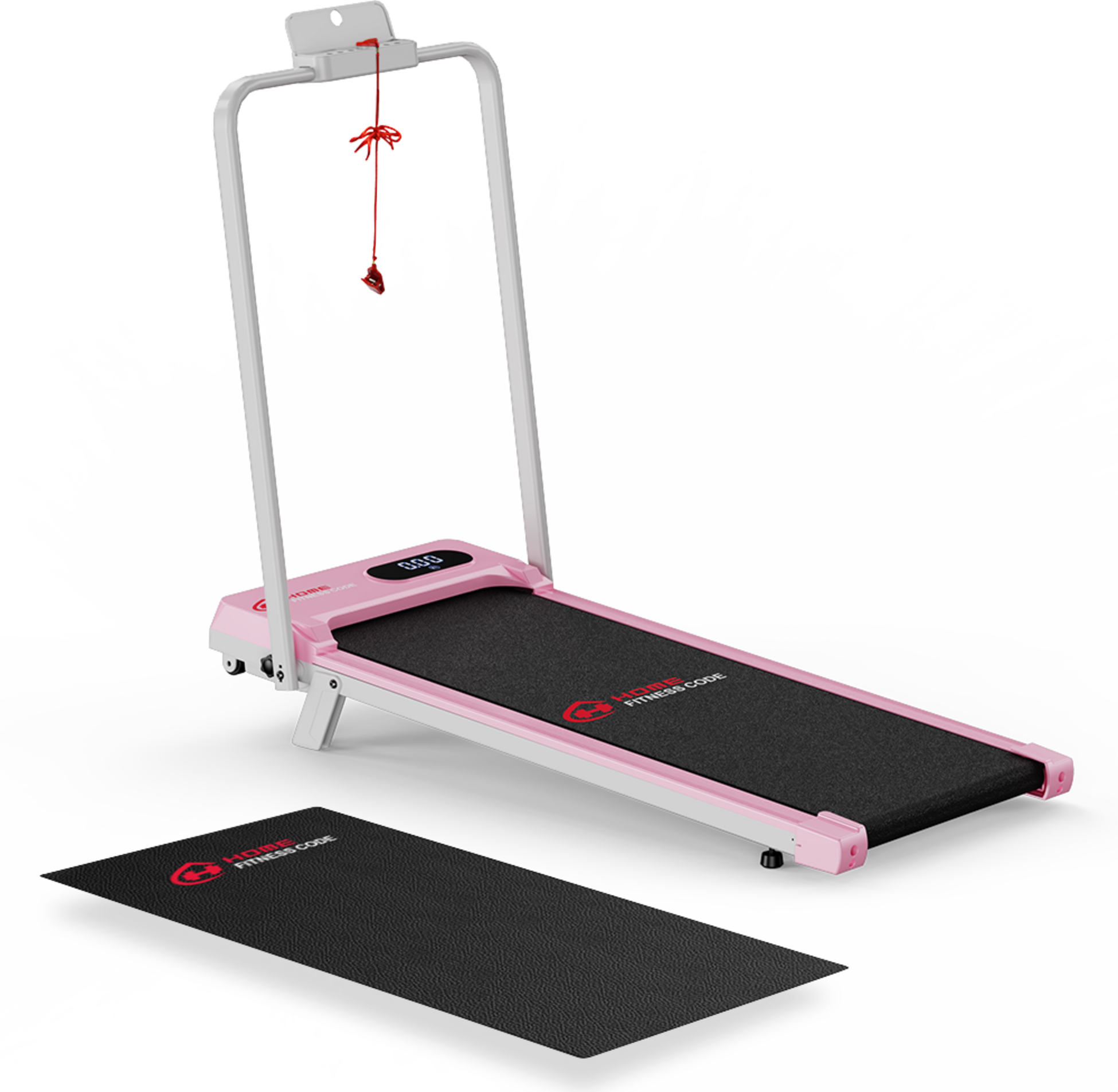 HOMEFITNESSCODE, Hopfällbart Löpband Med Handtag, 1–6 Km/h, 2.5hp, Tyst , Kompakt(med Matta)