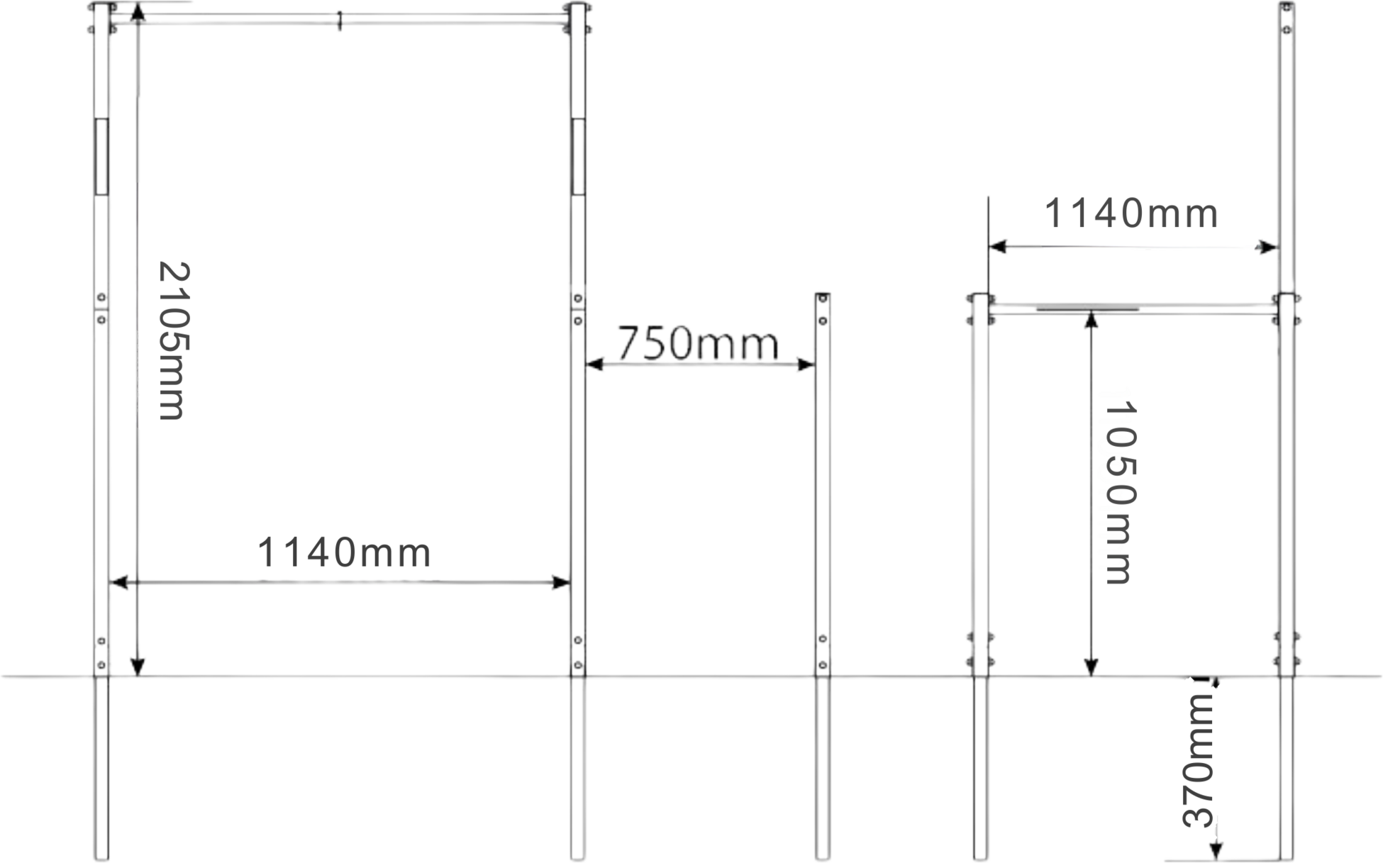K-SPORT, Horisontell Bar Utomhus Med Pull-up Bar I Tr&auml;dg&aring;rden (outdoor)