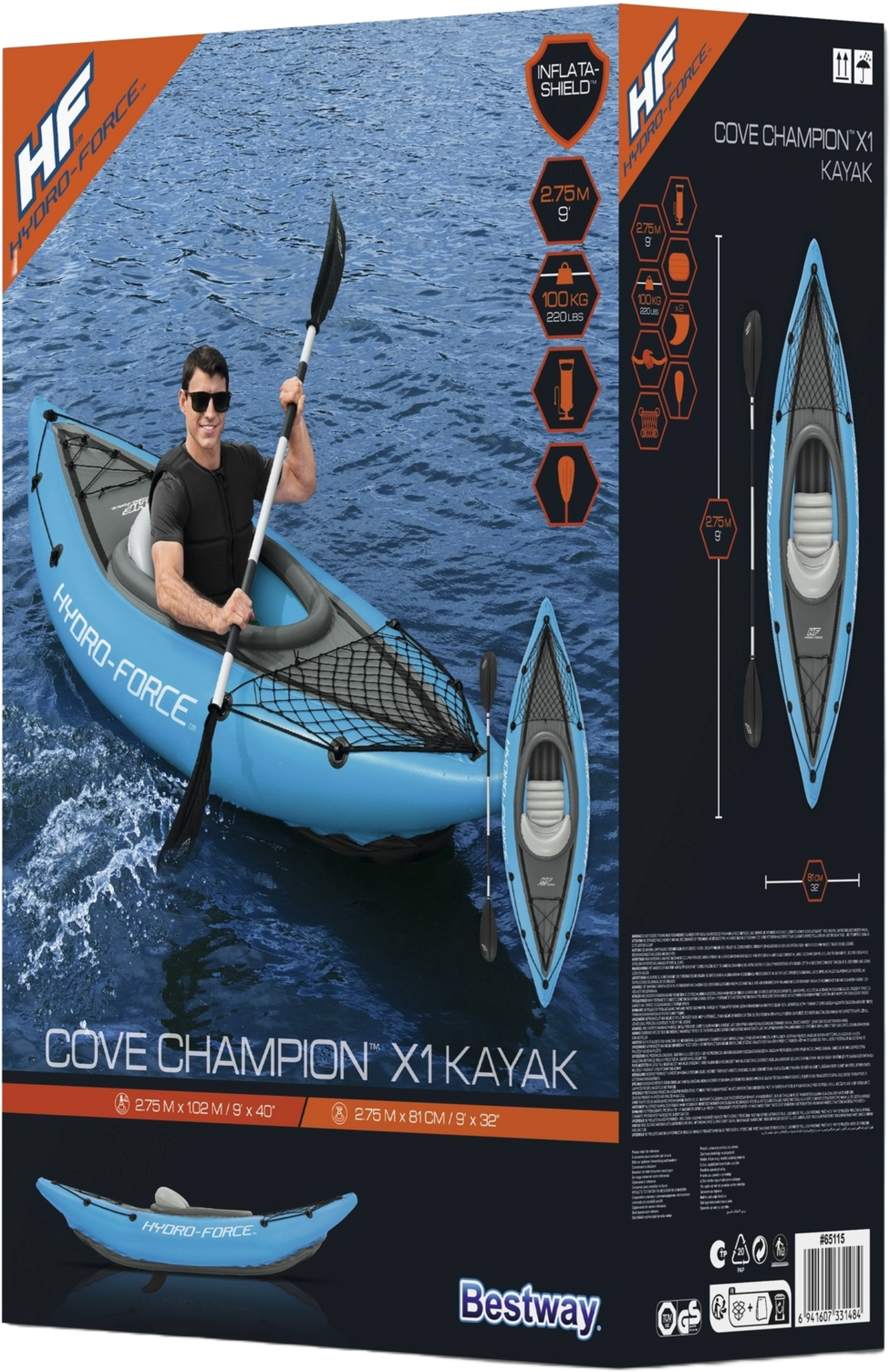 BESTWAY, Hydro Force Cove Champion X1 Kajak 275 X 81cm
