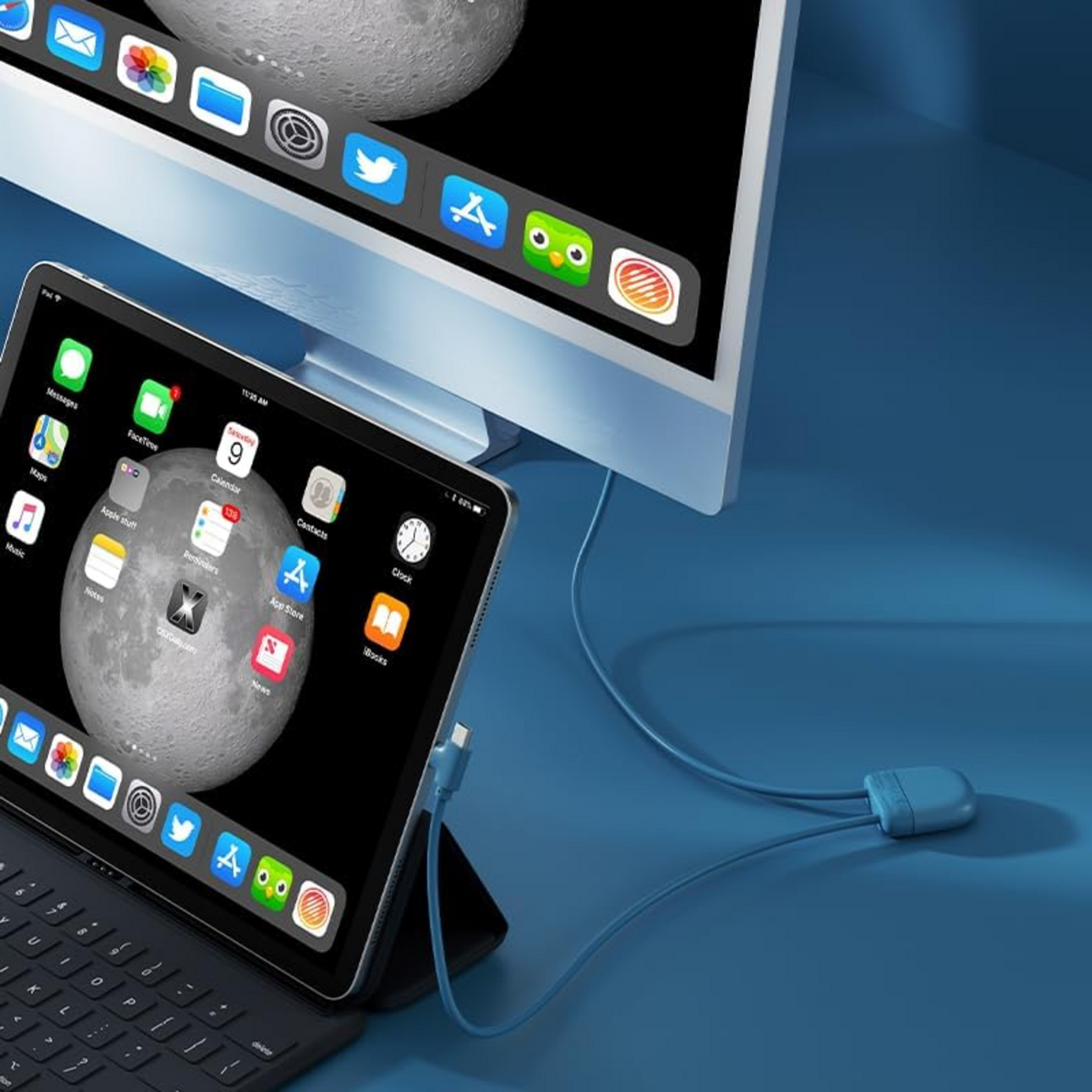 XOOPAR, Ice-c Multi-connector Laddningskabel Blå