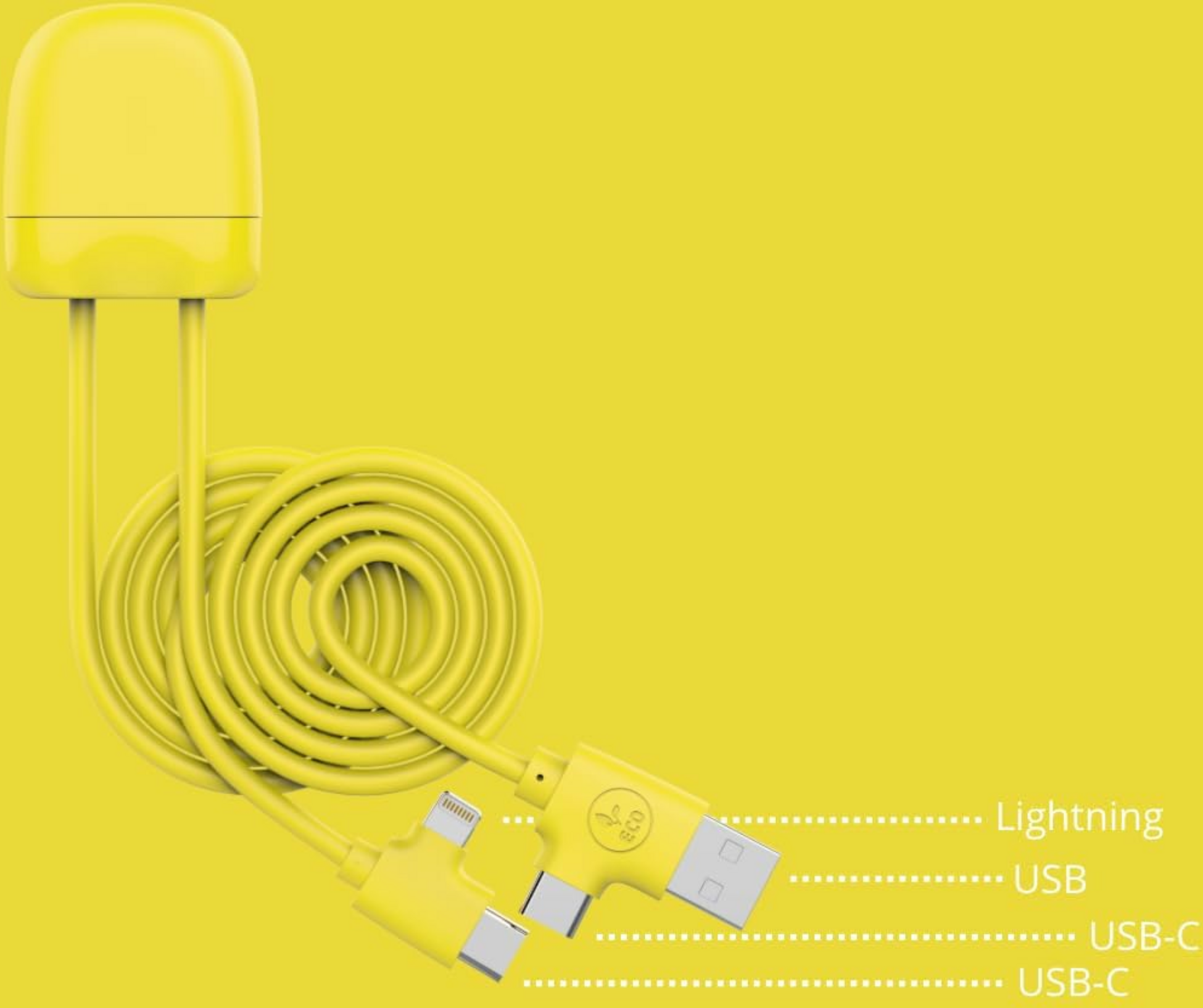 XOOPAR, Ice-c Multi-connector Laddningskabel Gul