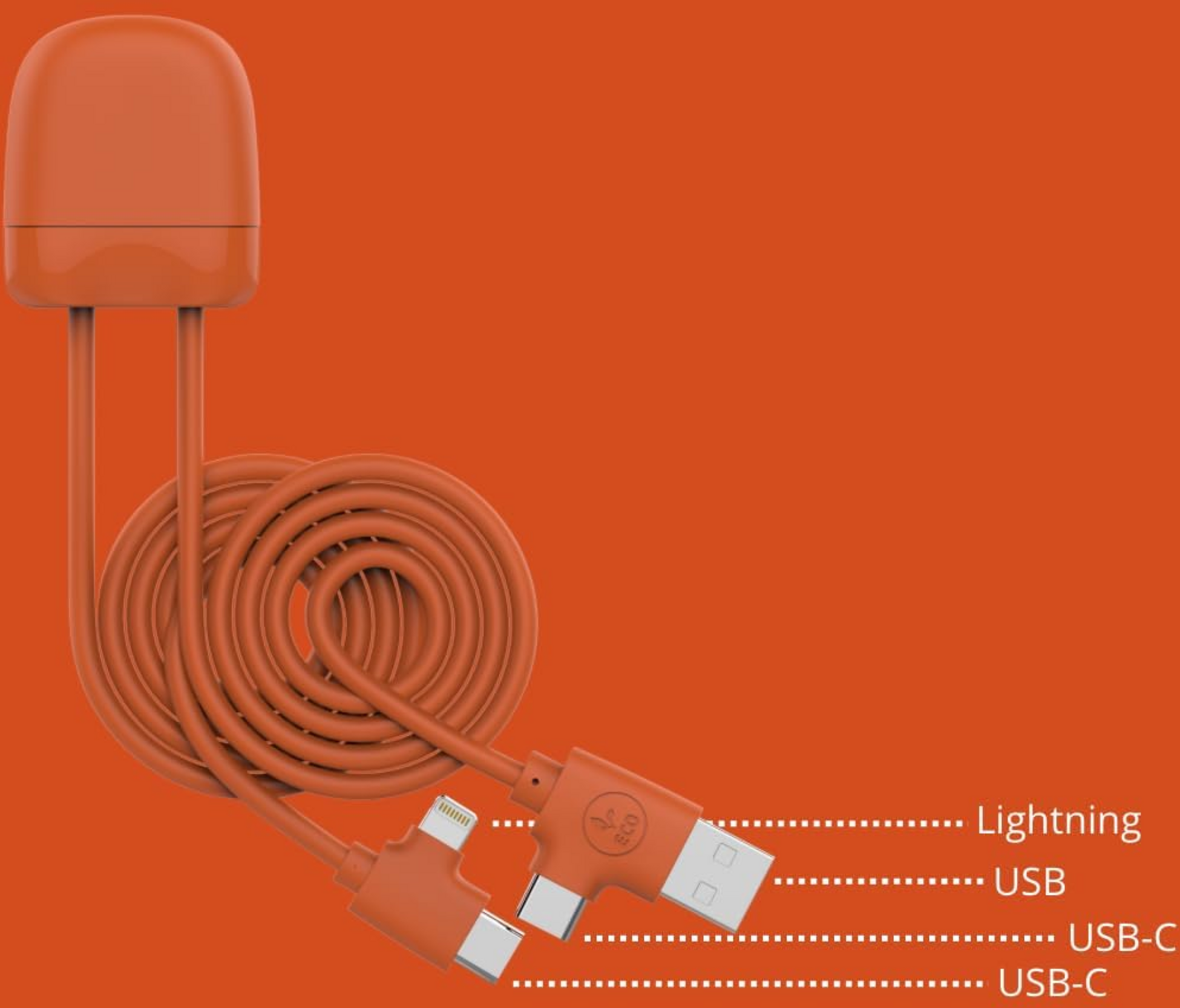 XOOPAR, Ice-c Multi-connector Laddningskabel Orange