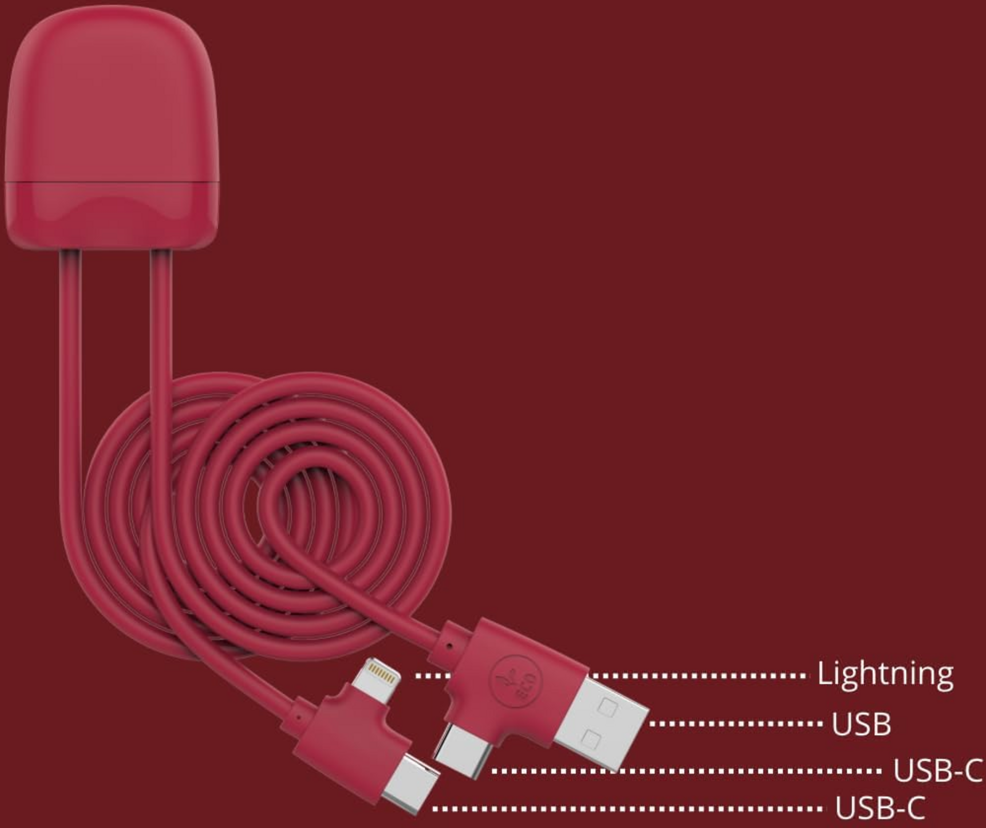 XOOPAR, Ice-c Multi-connector Laddningskabel R&ouml;d