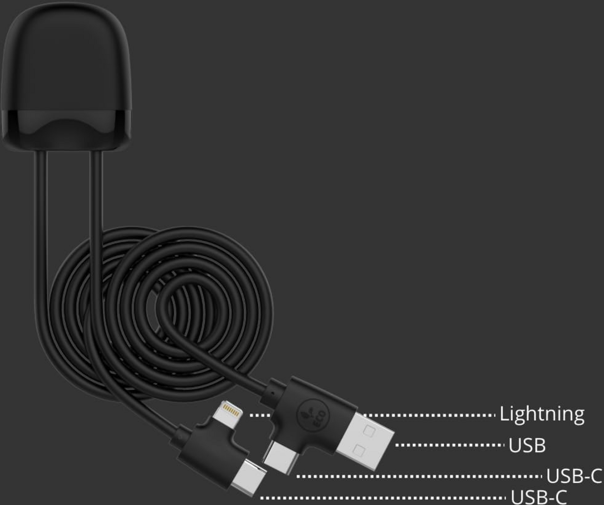 XOOPAR, Ice-c Multi-connector Laddningskabel Svart