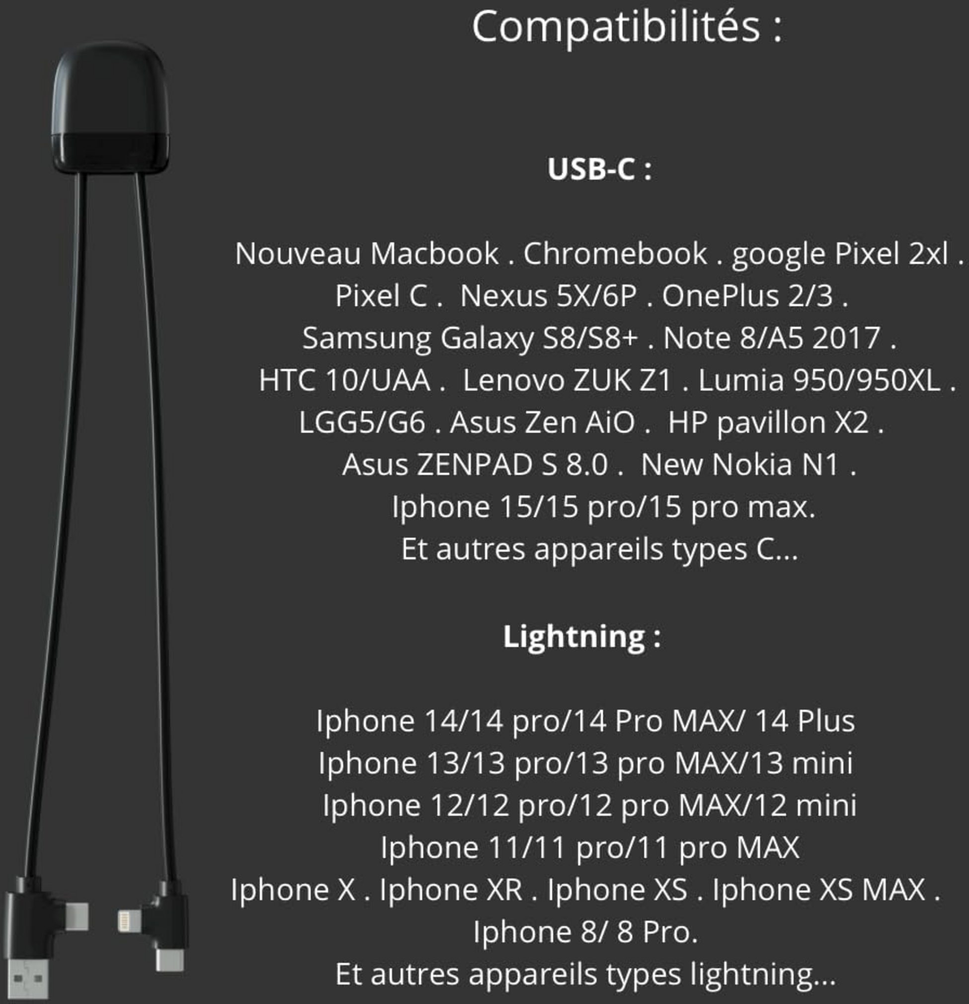 XOOPAR, Ice-c Multi-connector Laddningskabel Svart