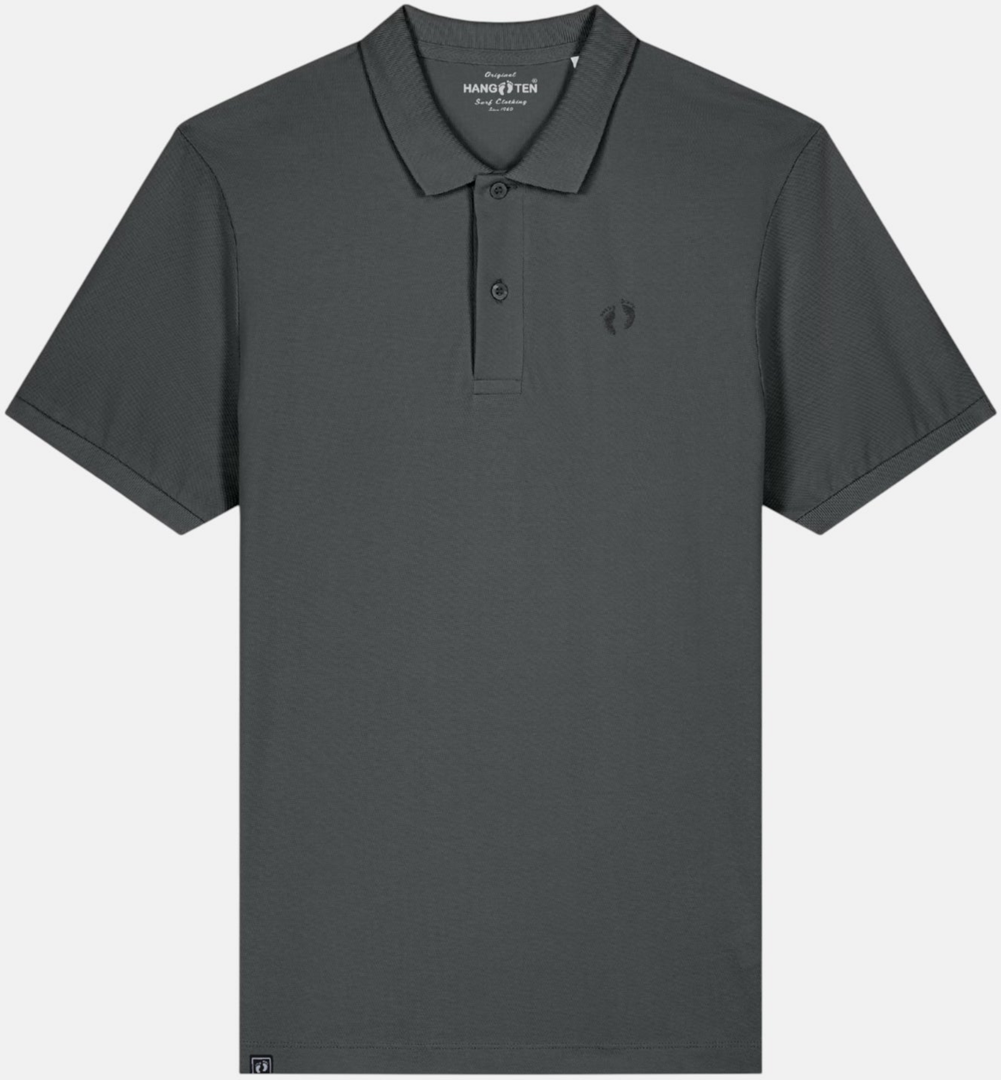 HANG TEN, Icon Organic Cotton Polo Shirt - Anthracite