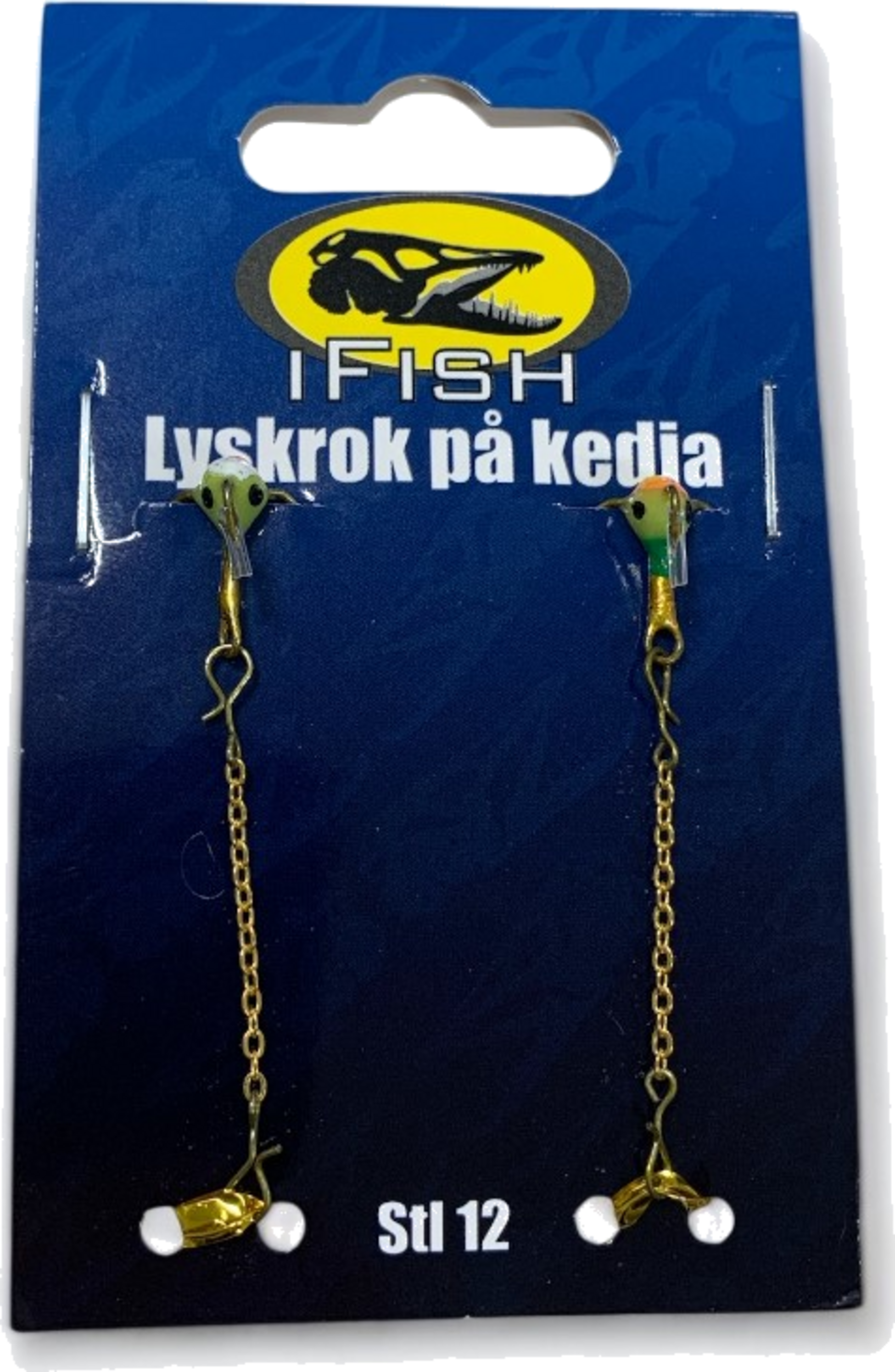 IFISH, Ifish Glow Hook On Chain Size 12, 2-pack