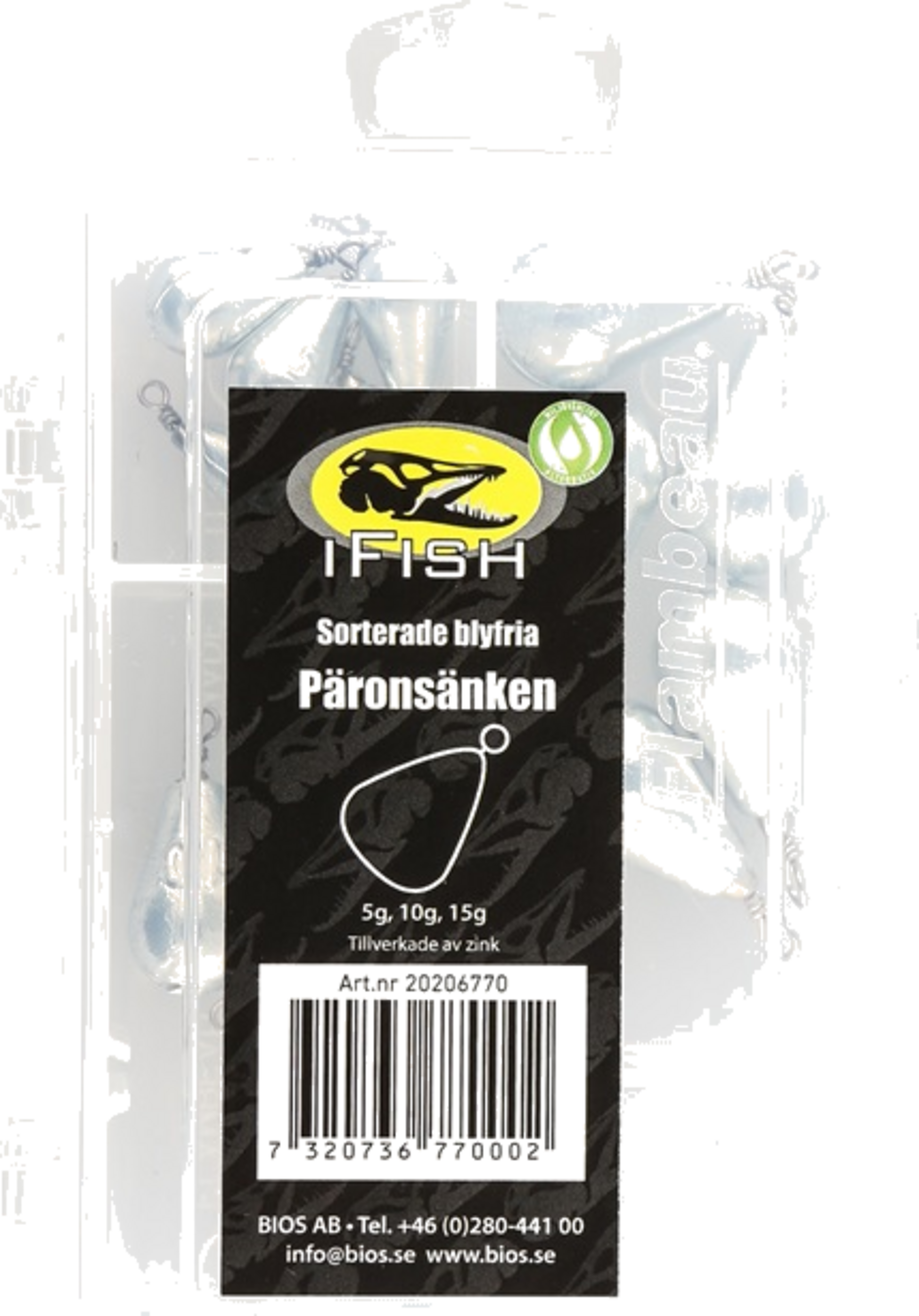 IFISH, Ifish Pear Sinkers Zink 15-pack
