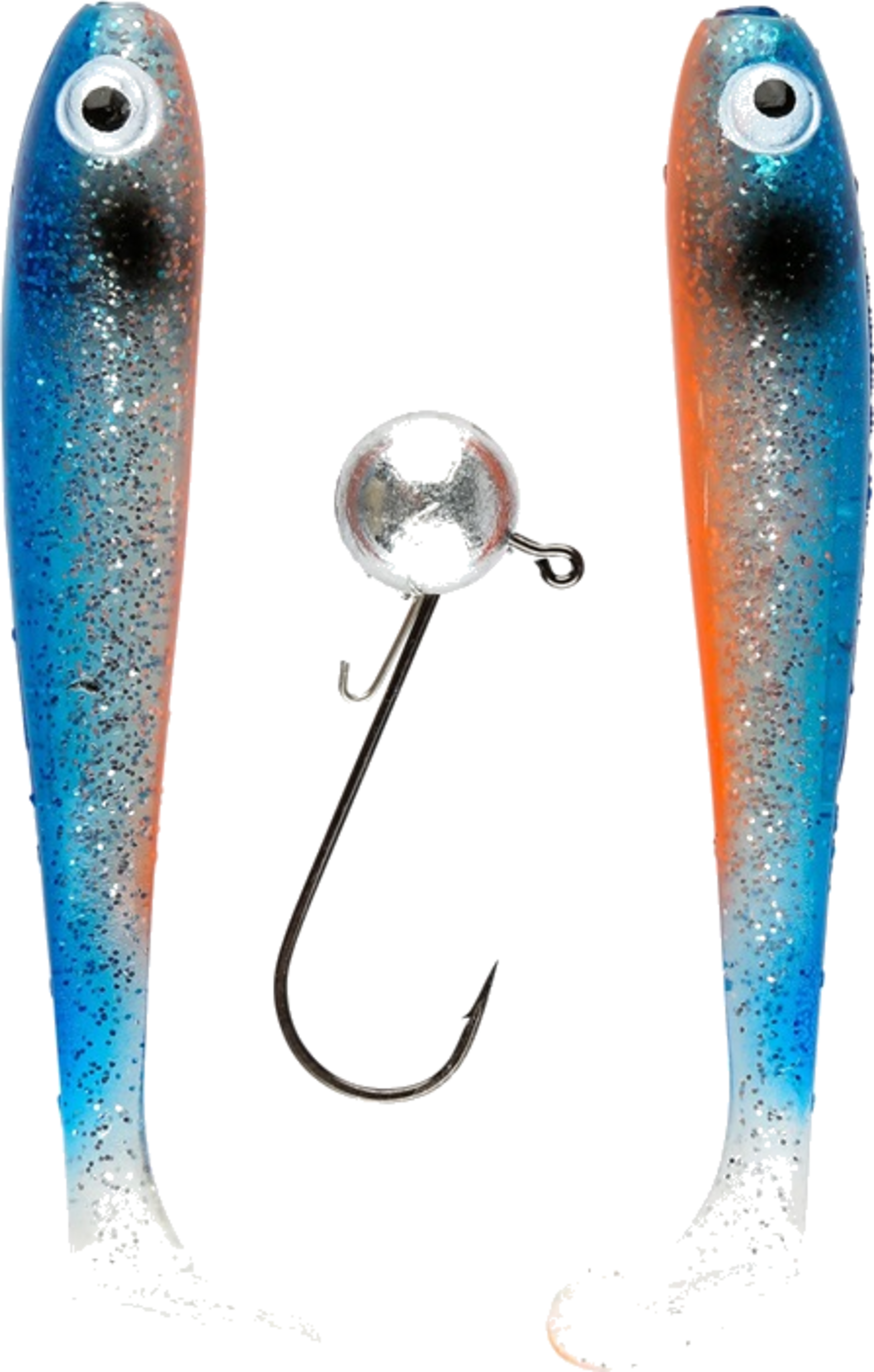 IFISH, Ifish The Demon Shad 10cm, 2-pack Including Jig Head - Ghost Blue