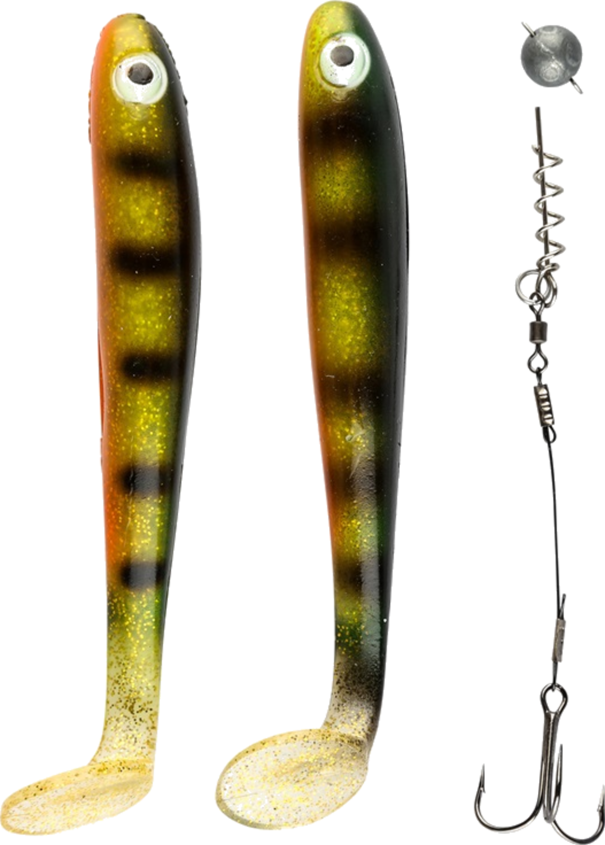 IFISH, Ifish The Demon Shad 15cm, 2-pack Including Stinger - Fluo Perch