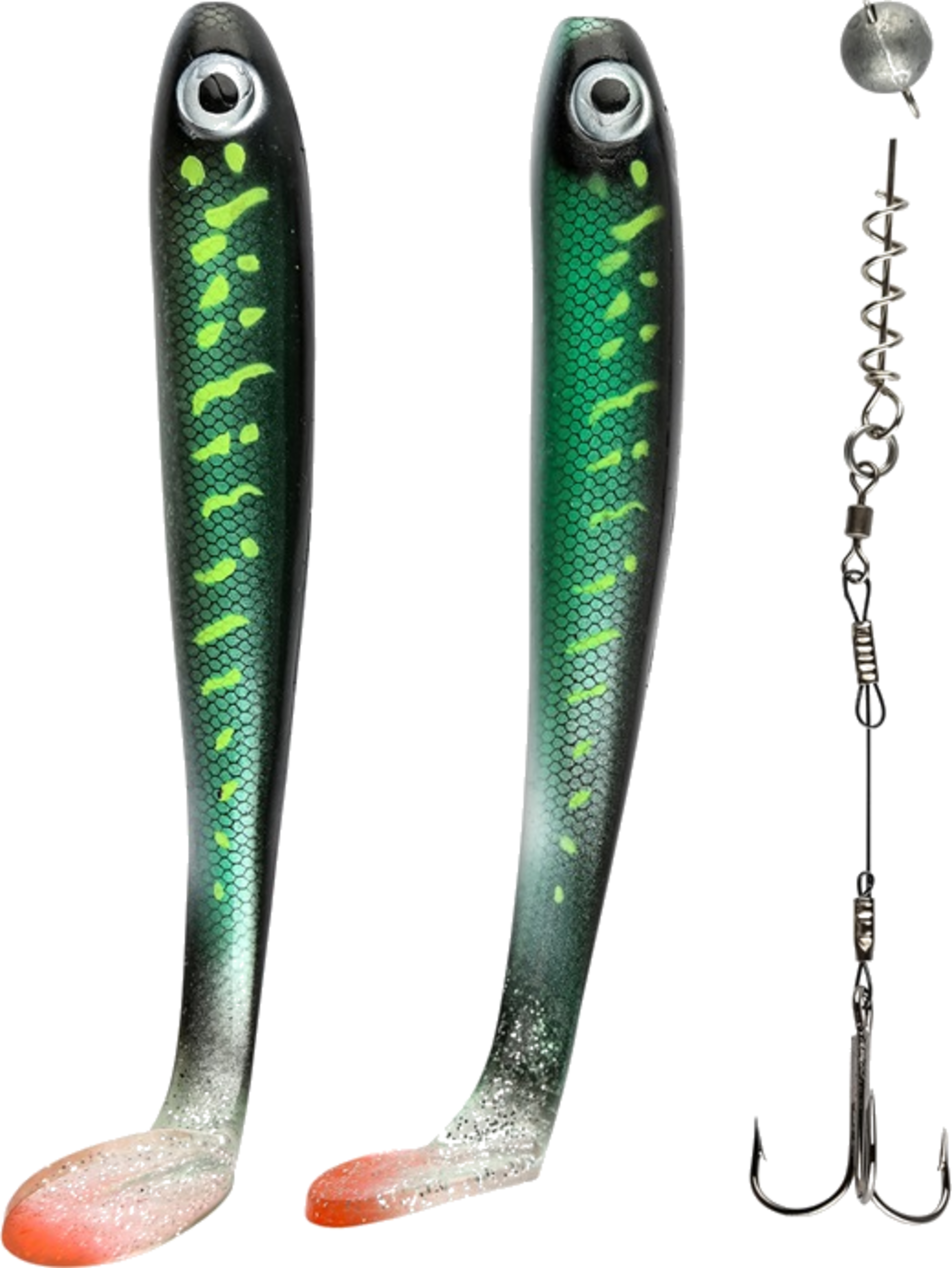 IFISH, Ifish The Demon Shad 15cm, 2-pack Including Stinger - Hot Pike