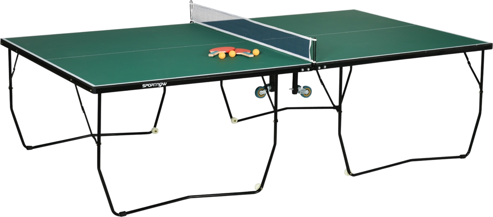 NORTHIX, Indoor Table Tennis Table With Wheels Table Tennis Table Foldable Table Tennis Game Set With 2 Table
