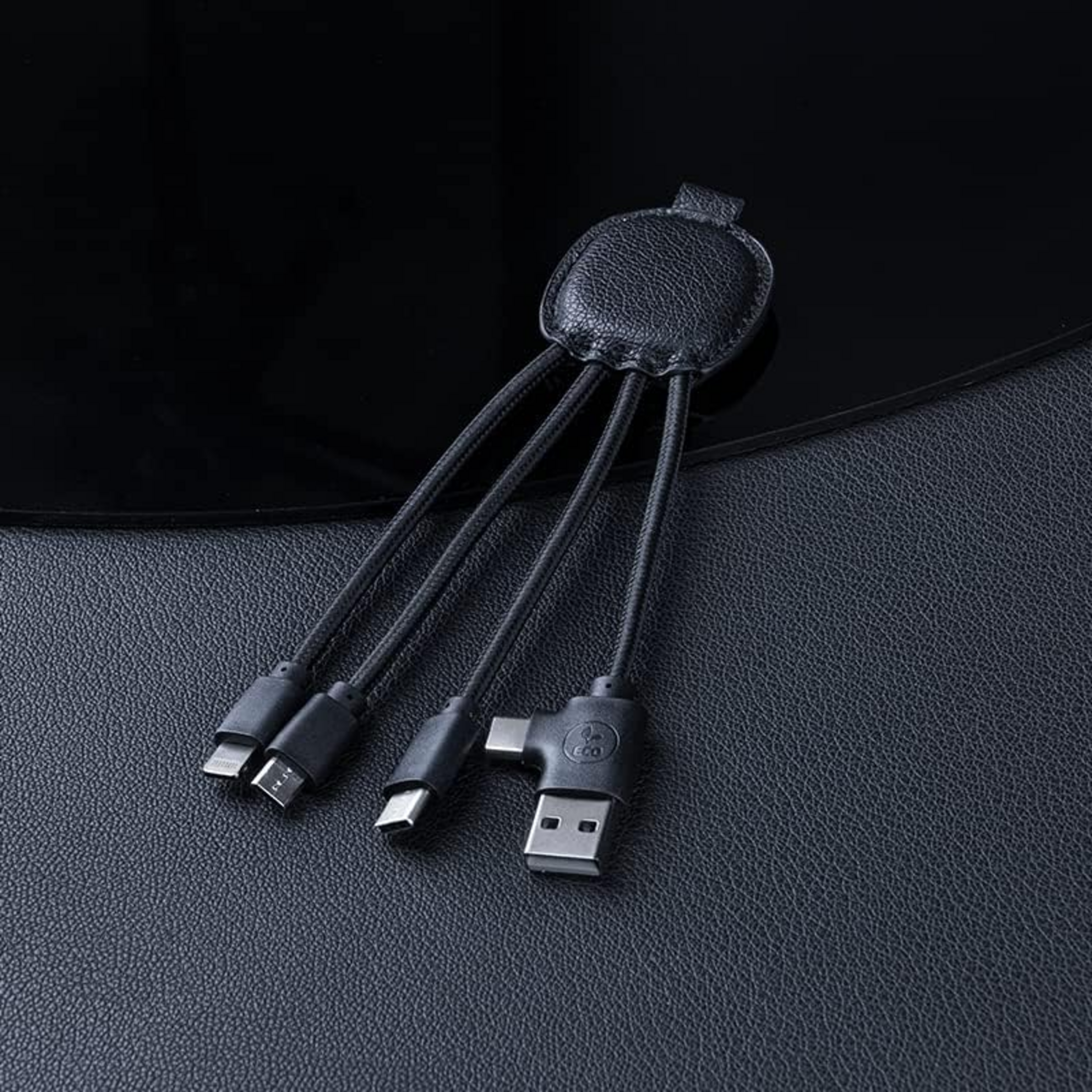 XOOPAR, Ine Smart Nfc-funktion - Svart I Återvunnet Läder - Multi Usb-kabel