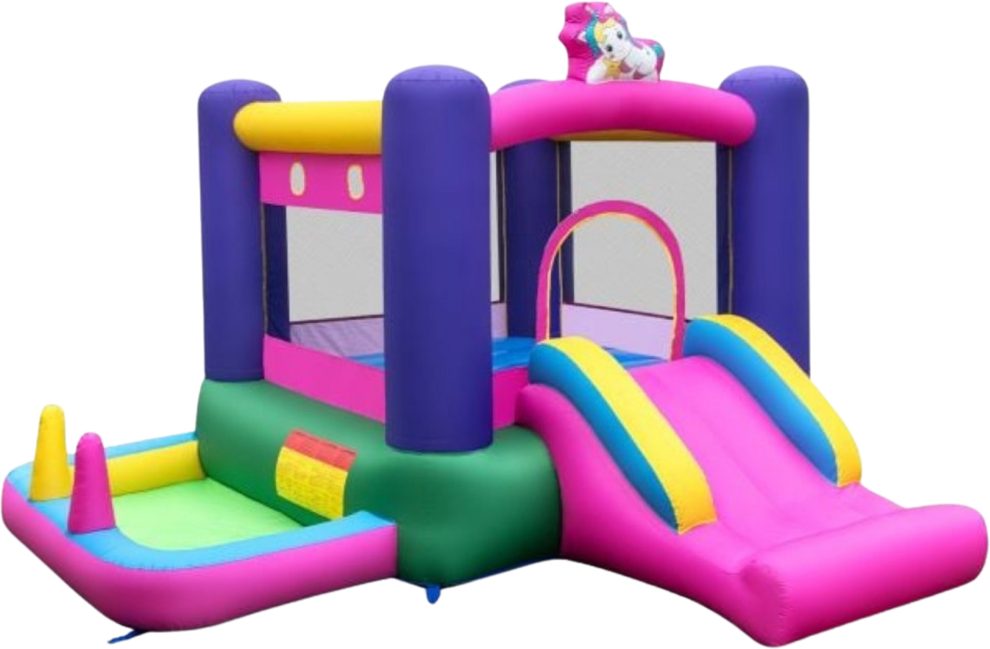 NORTHIX, Inflatable Bounce House With Slide, Splash Pool, Basketball Hoop