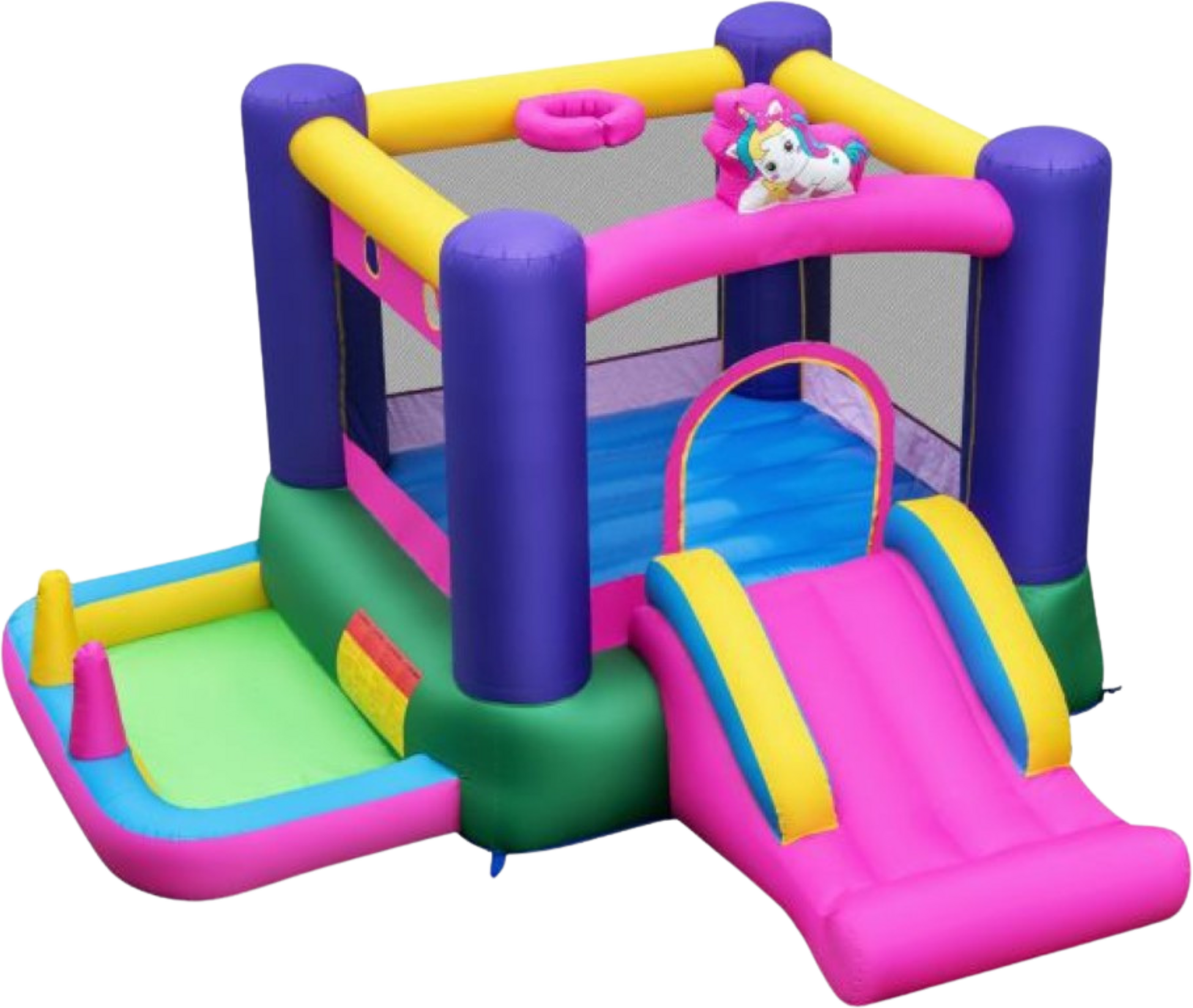 NORTHIX, Inflatable Bounce House With Slide, Splash Pool, Basketball Hoop