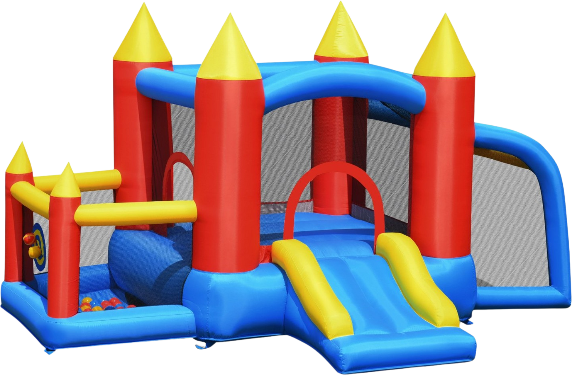 NORTHIX, Inflatable Bouncy Castle +450w Blower With Slide Ocean Balls 350 X 275 X 196 Cm Colorful