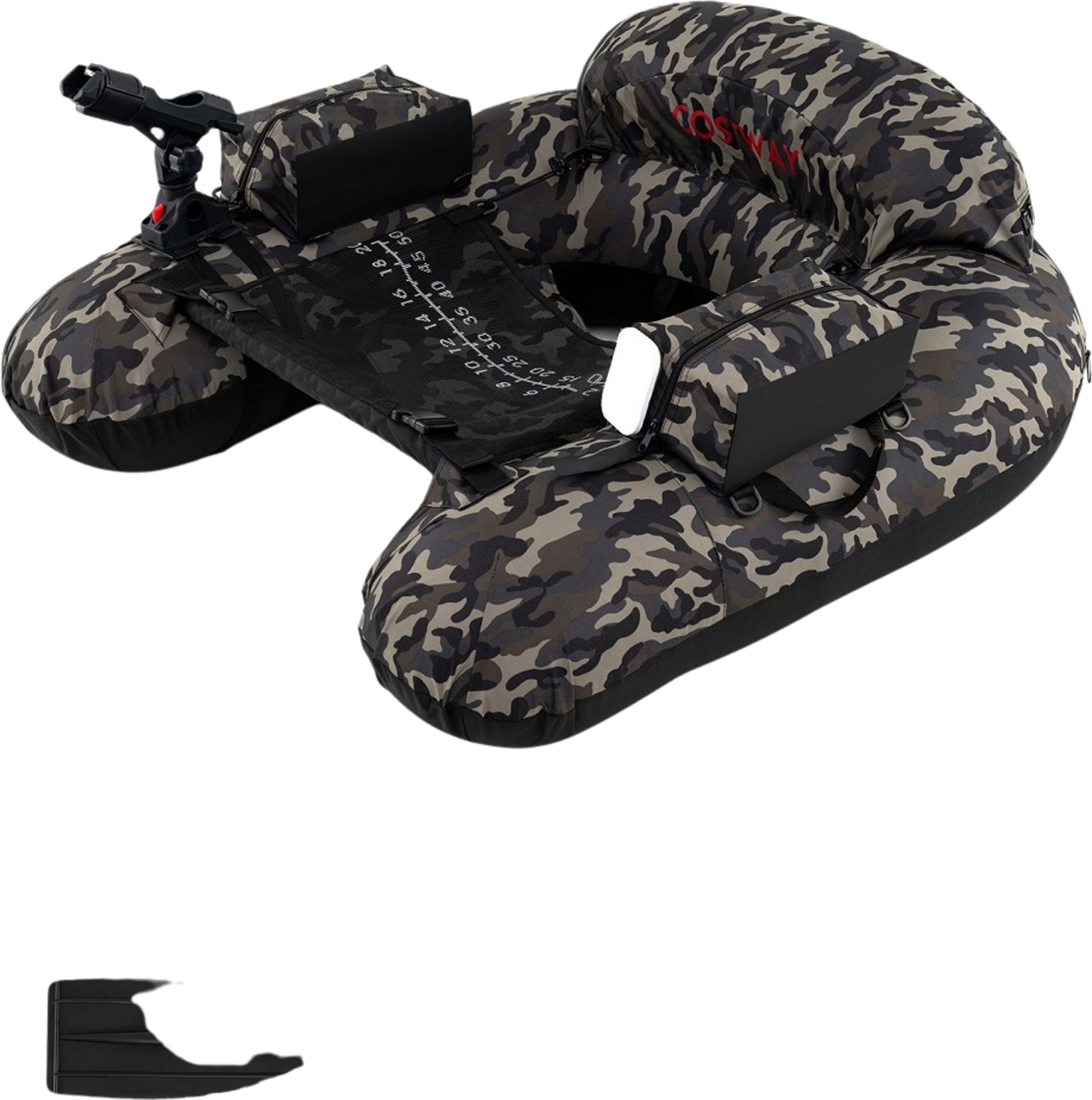 NORTHIX, Inflatable Fishing Boat With Rod Holder  Paddle