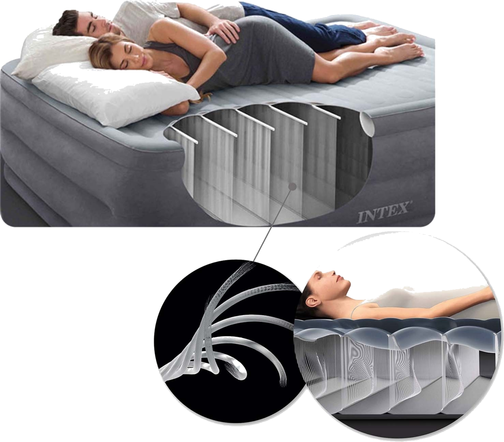 B2X, Inflatable Mattress 191x137x25 Cm With Piston Pump Intex 664108