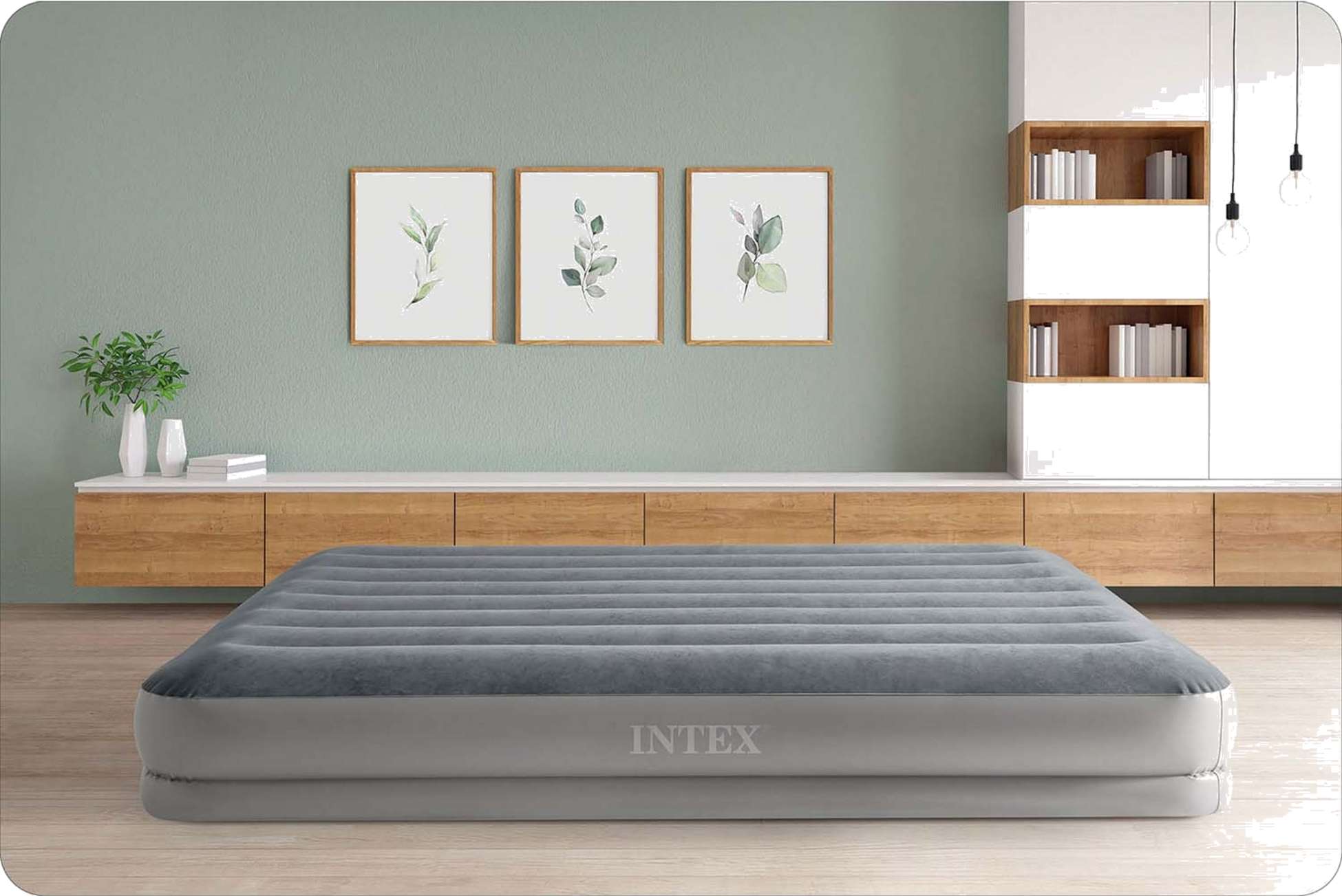 B2X, Inflatable Mattress 203x152x30 Cm With Built-in Electric Pump Intex 64114
