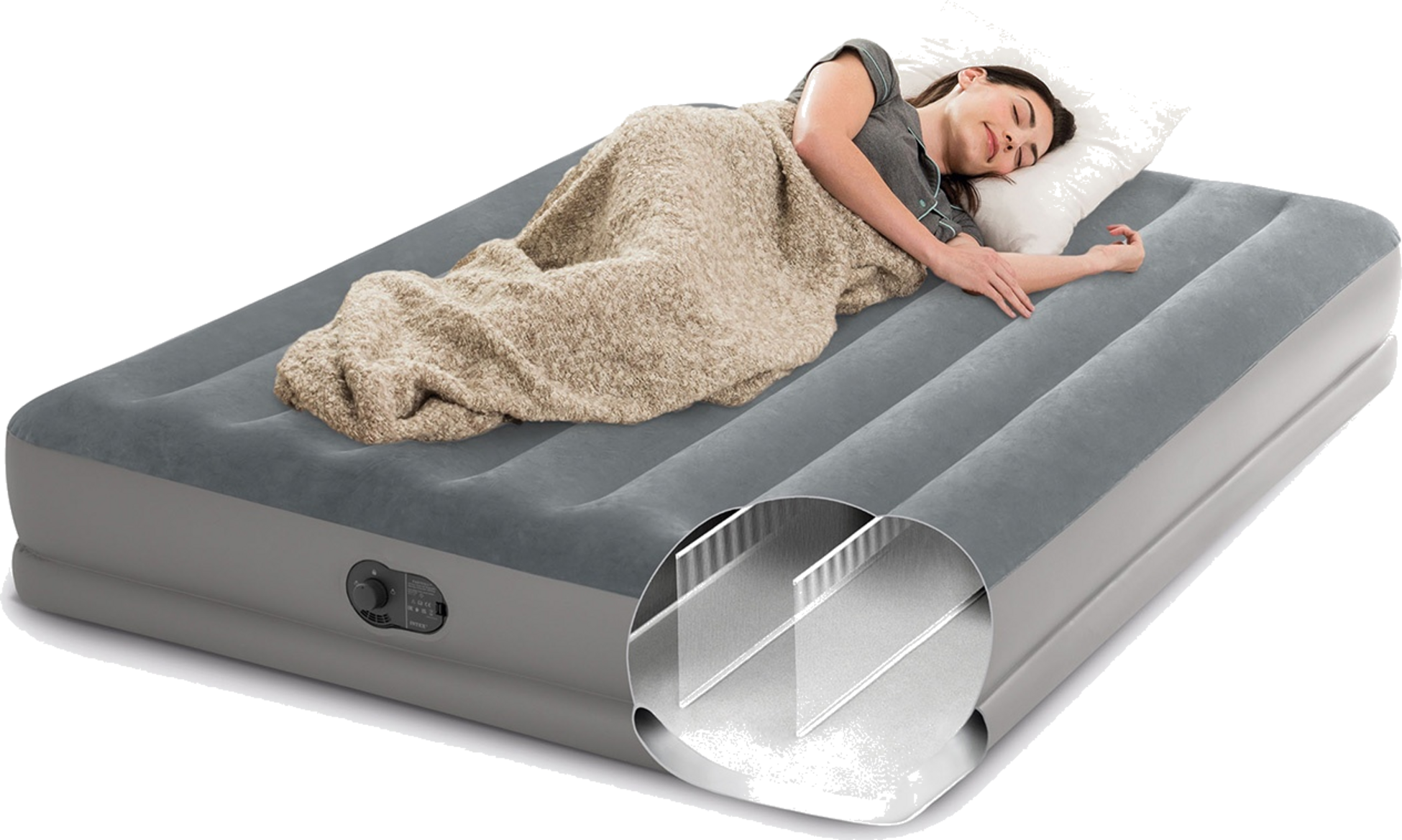 B2X, Inflatable Mattress 203x152x30 Cm With Built-in Electric Pump Intex 64114