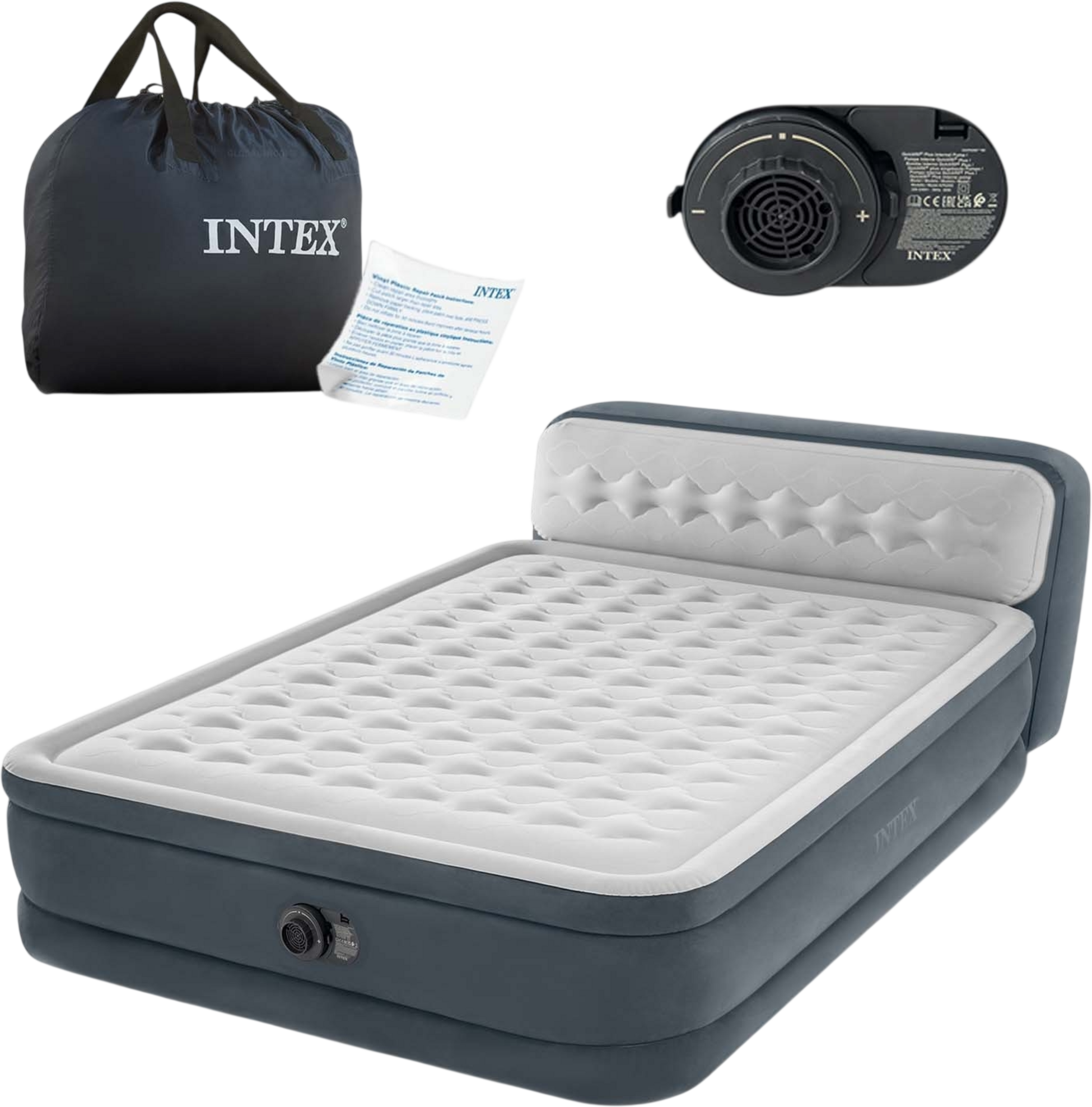 B2X, Inflatable Mattress 236x152x46 Cm With Built-in Electric Pump Intex 64448