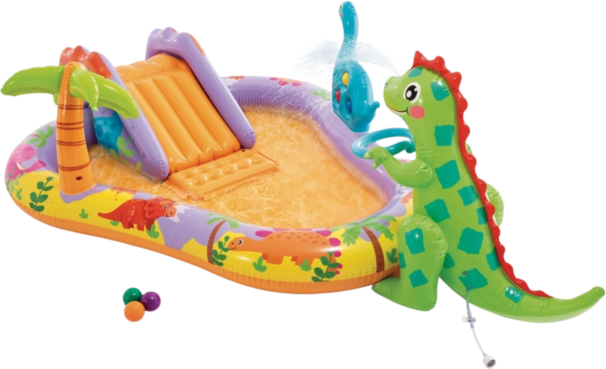 INTEX, Inflatable Pool For Children Water Playground 201x157x69 Cm Slide Fountain Dinosaur Intex 56139