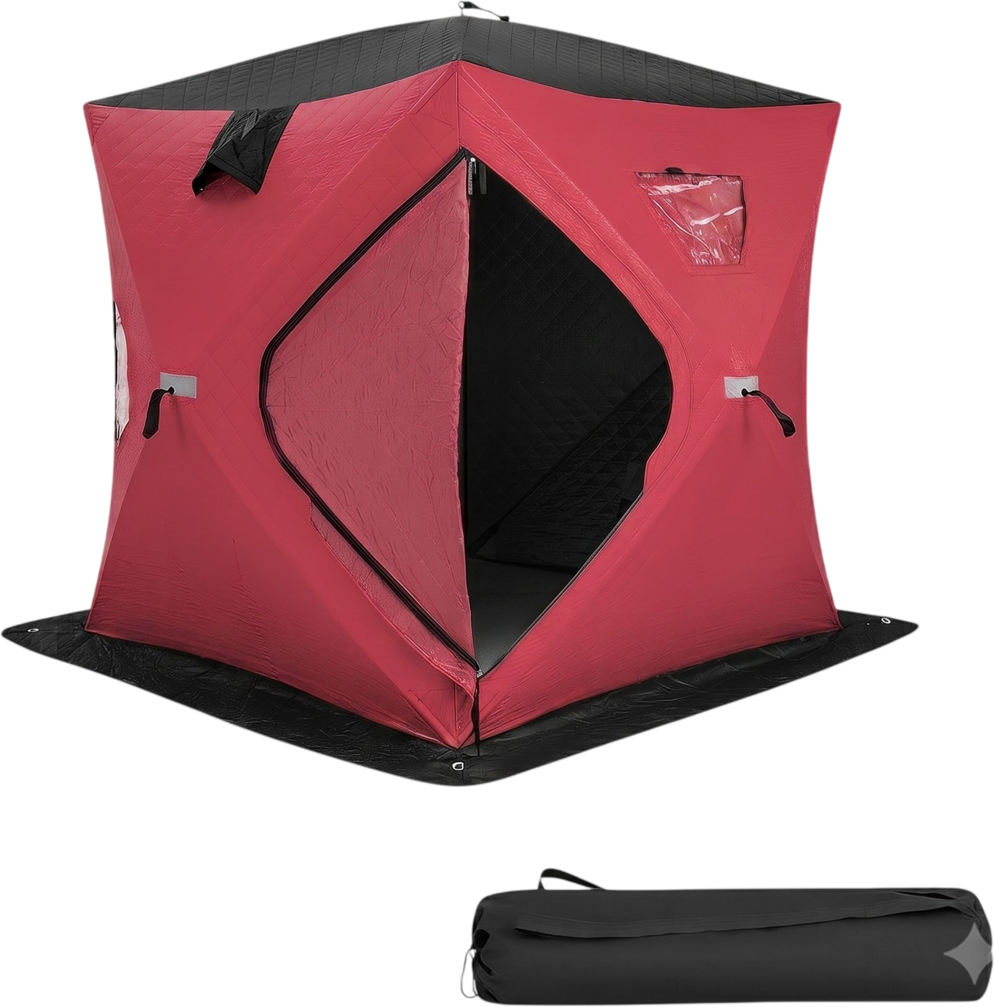 NORTHIX, Insulated Pop-up Ice Fishing Tent, 2-person, Red