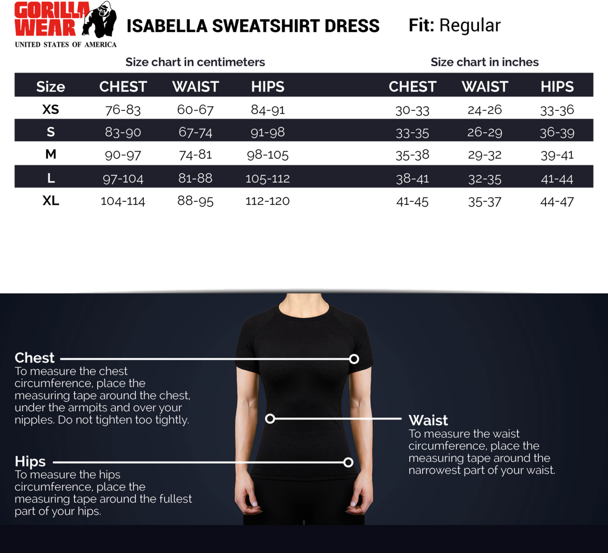 GORILLA WEAR, Isabella Sweatshirt Dress