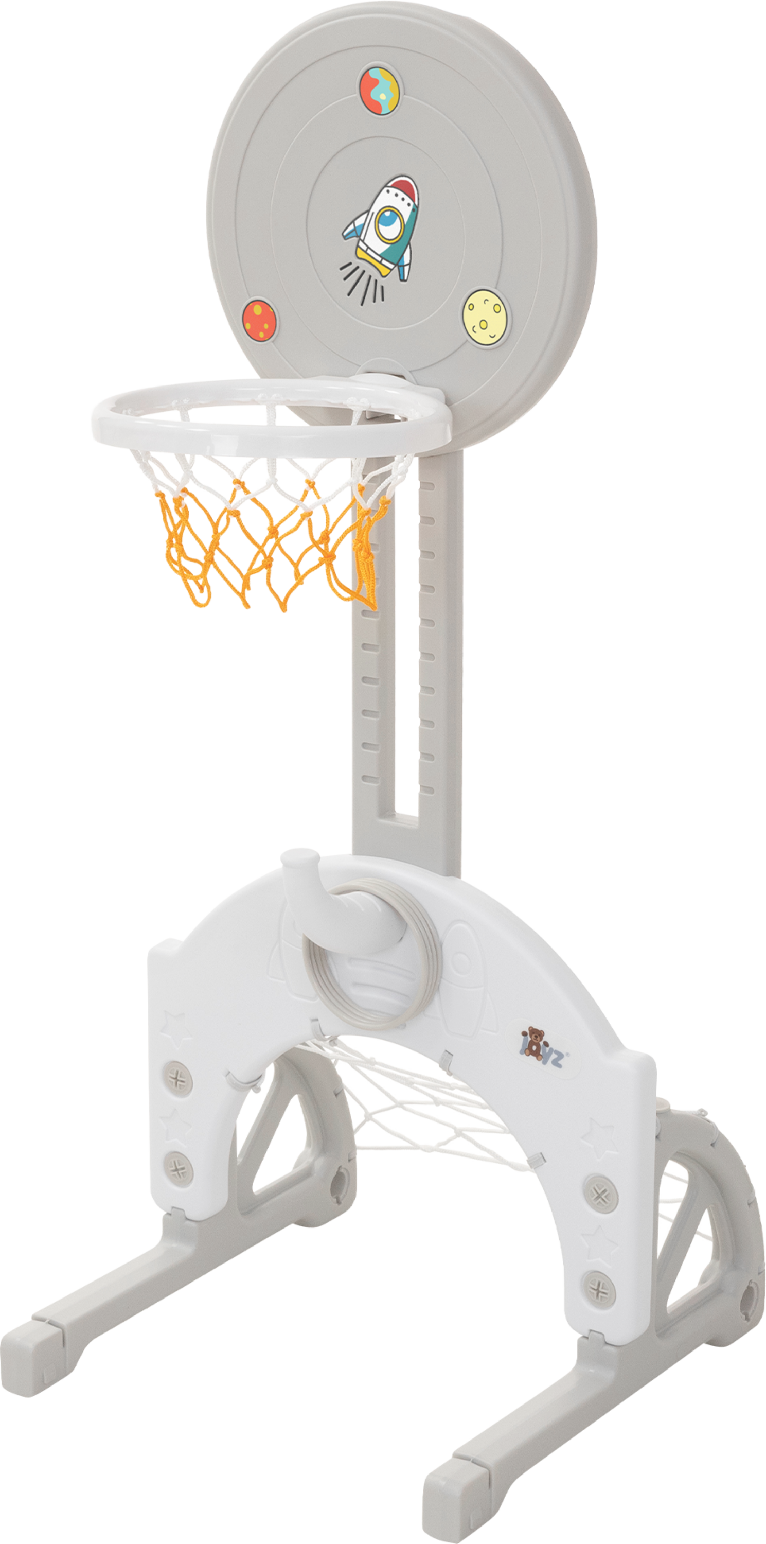 JOYZ, Joyz Kids Basketball Hoop Set 3-in-1, Height Adjustable, Including Football Goal, Rings And Balls